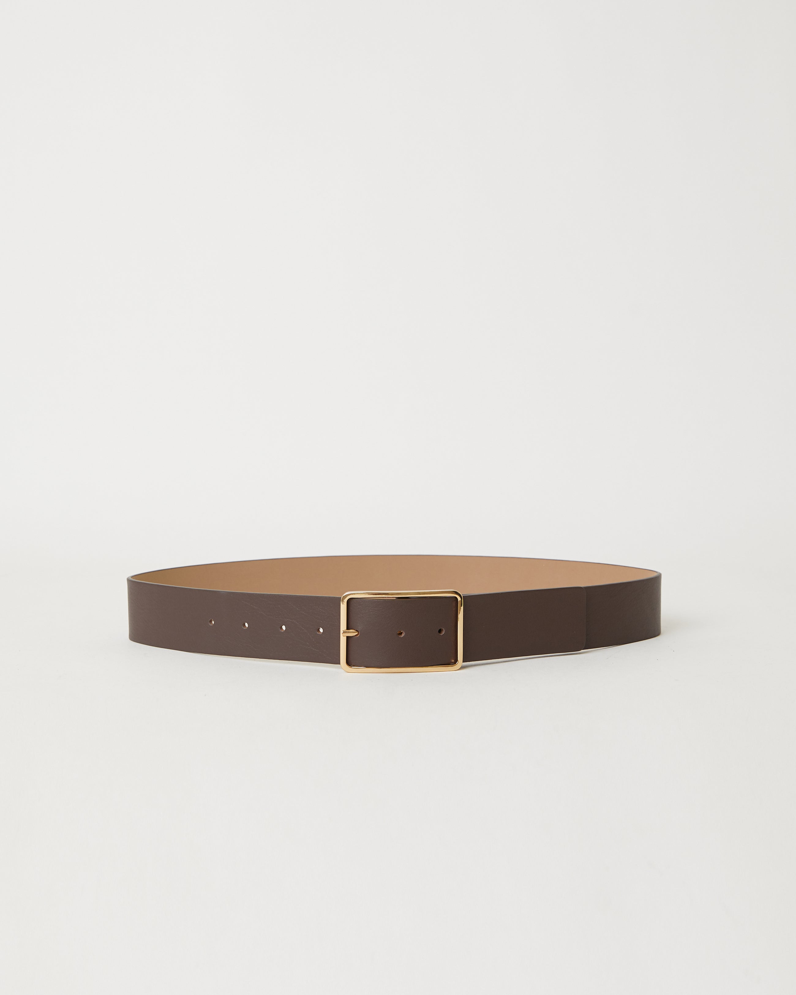 MILLA LEATHER BELT Chocolate Gold - BELT