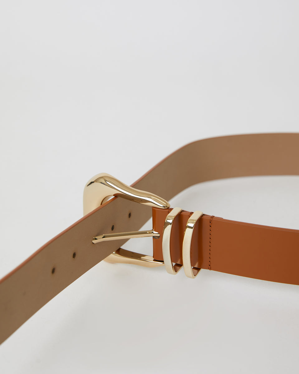 Vintage Beige Leather Belt With Leather Buckle Latte Beige -  in 2023