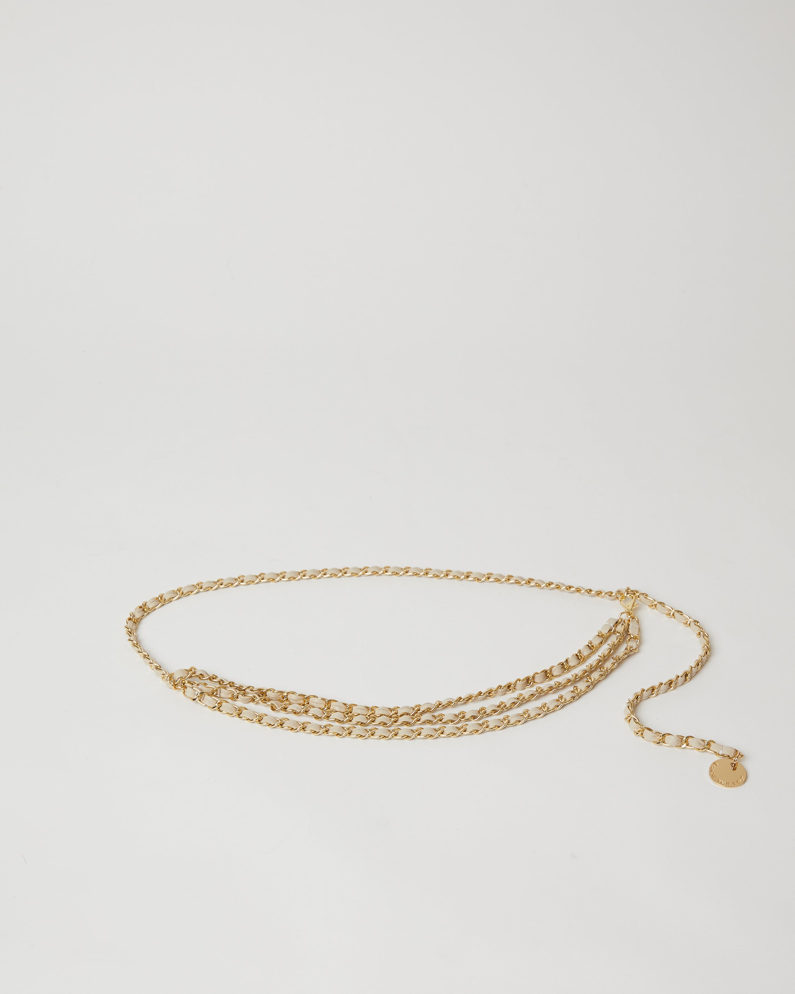 GISSEL MINI CHAIN BELT Bone Gold OS - BELT