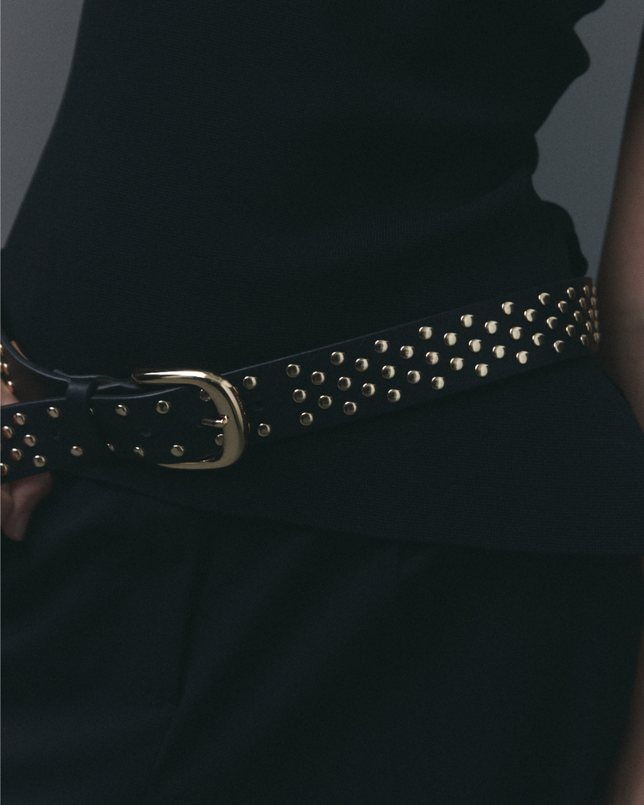 IDRIS STUDDED LEATHER BELT - BELT