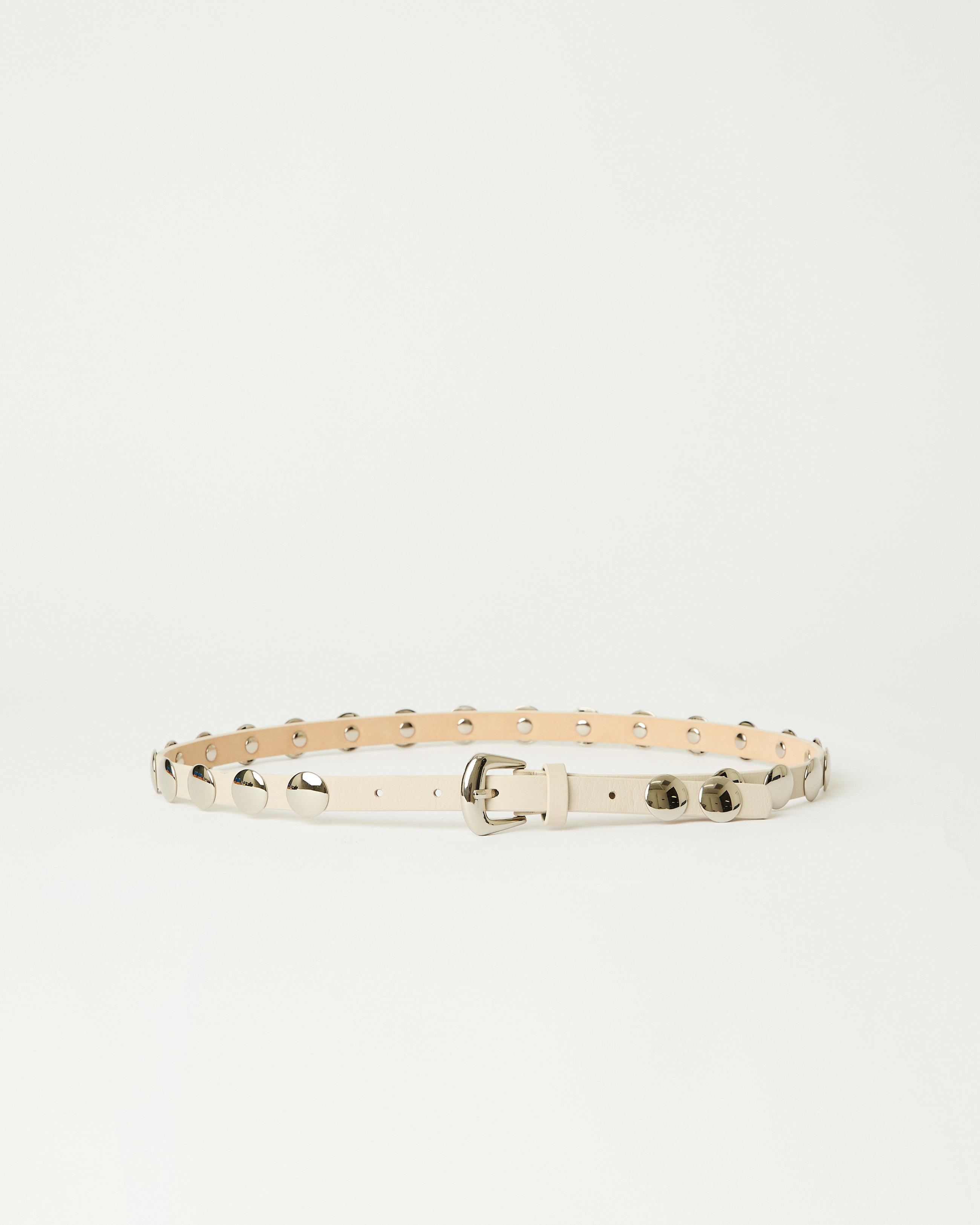 AMES LEATHER BELT (FINAL SALE) Bone Silver - BELT