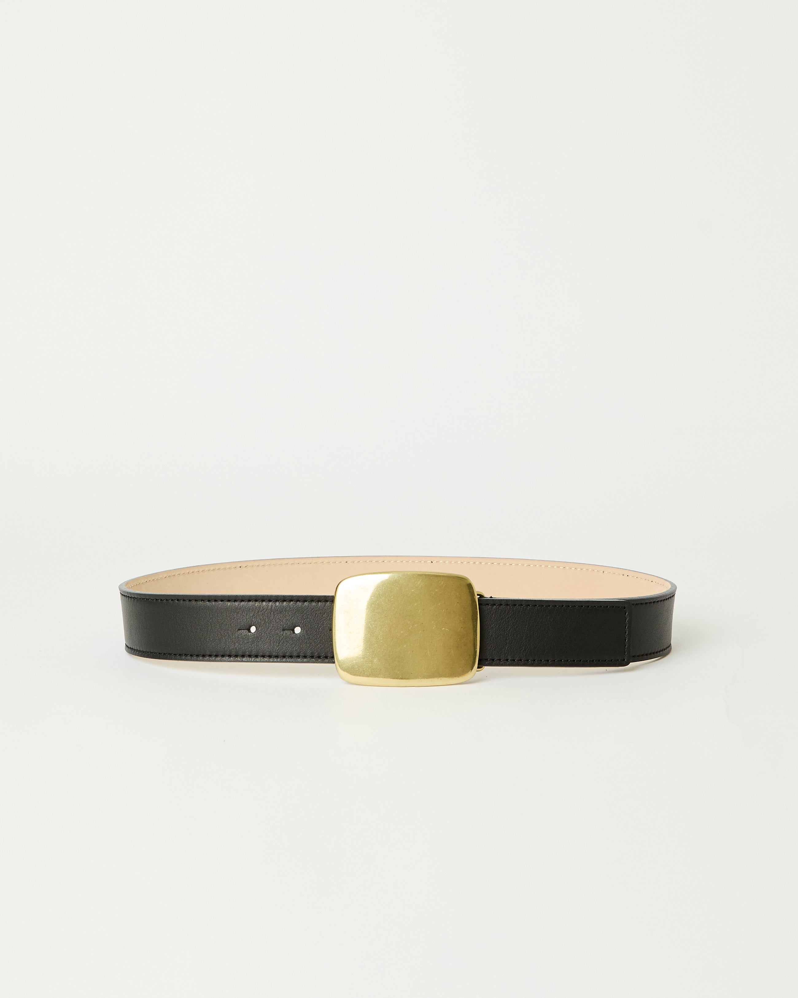 LEIGHTON LEATHER BELT Black Brass - BELT