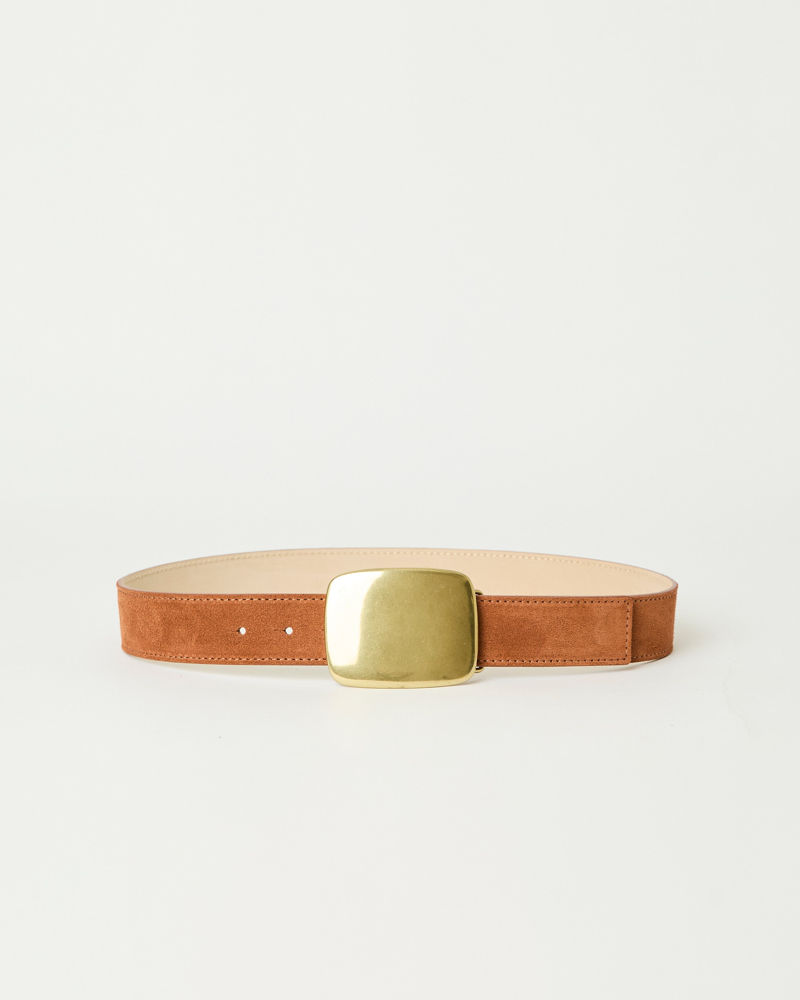 LEIGHTON SUEDE BELT Cognac Brass - BELT