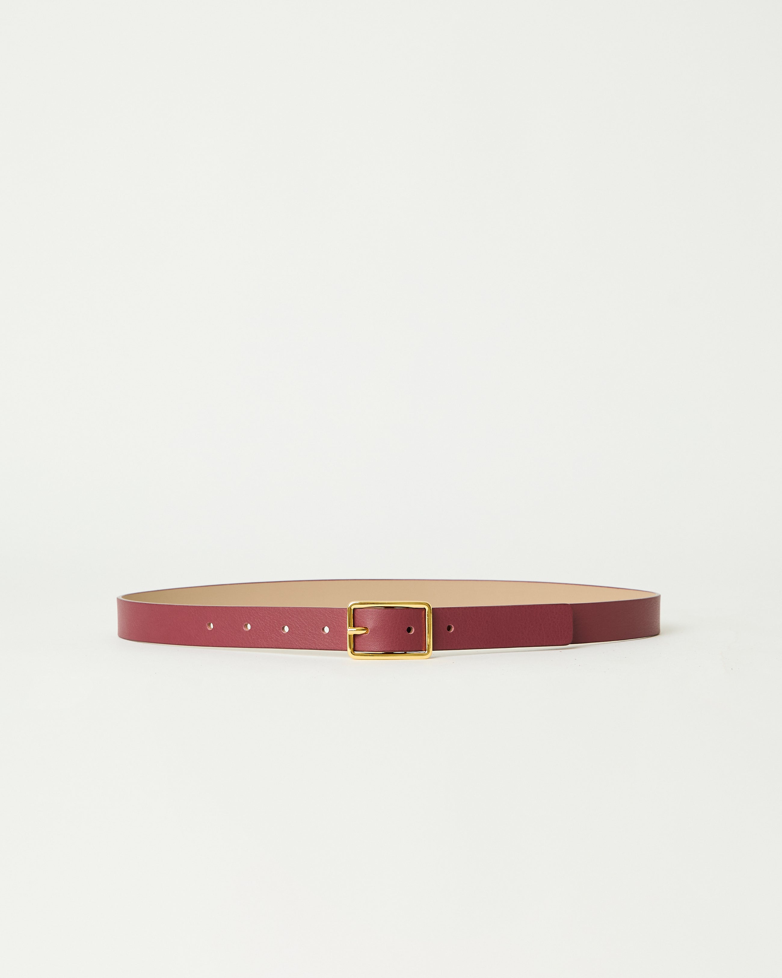 MILLA MINI LEATHER BELT Maroon Gold - BELT