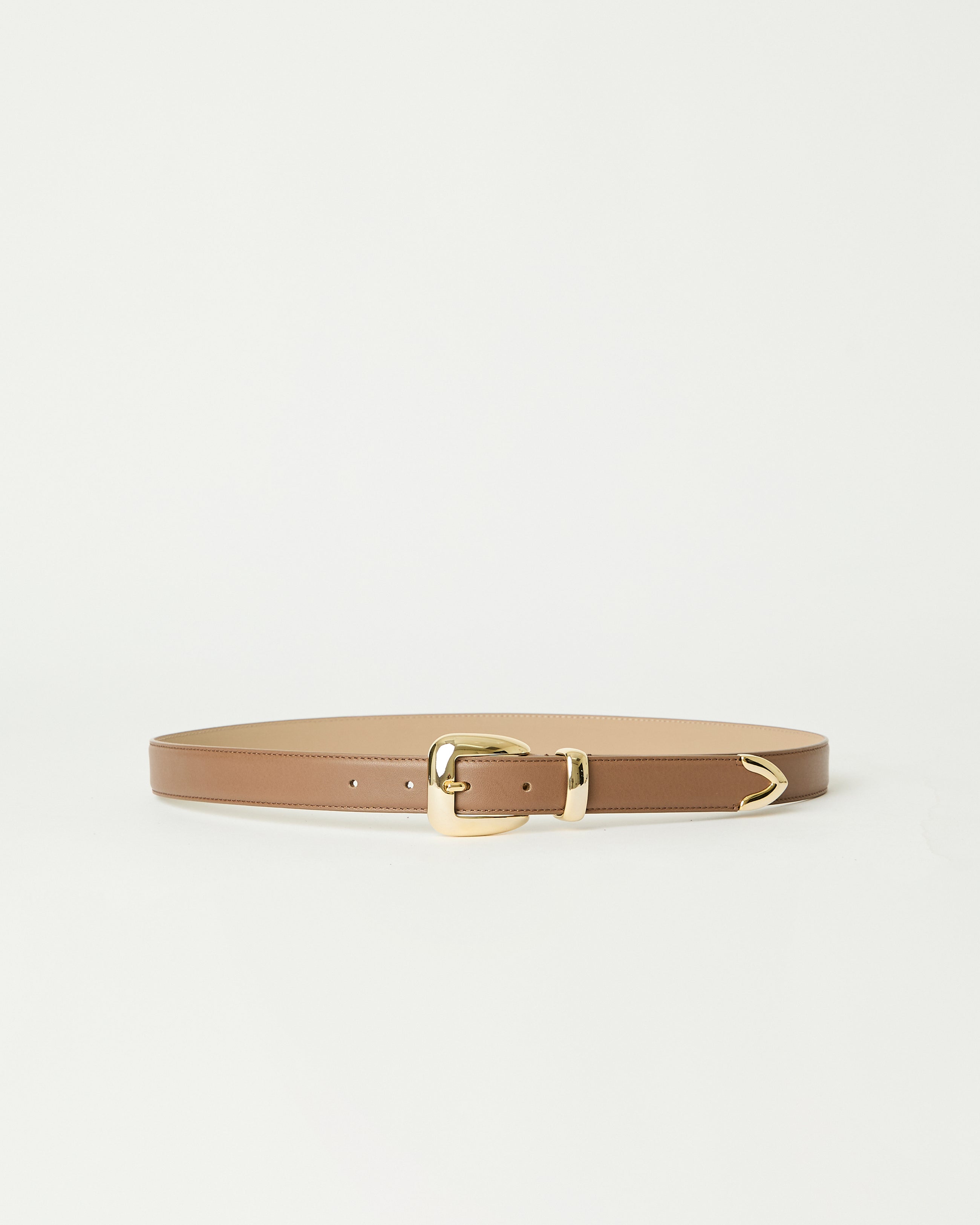 DUKE LEATHER BELT Walnut Gold - BELT