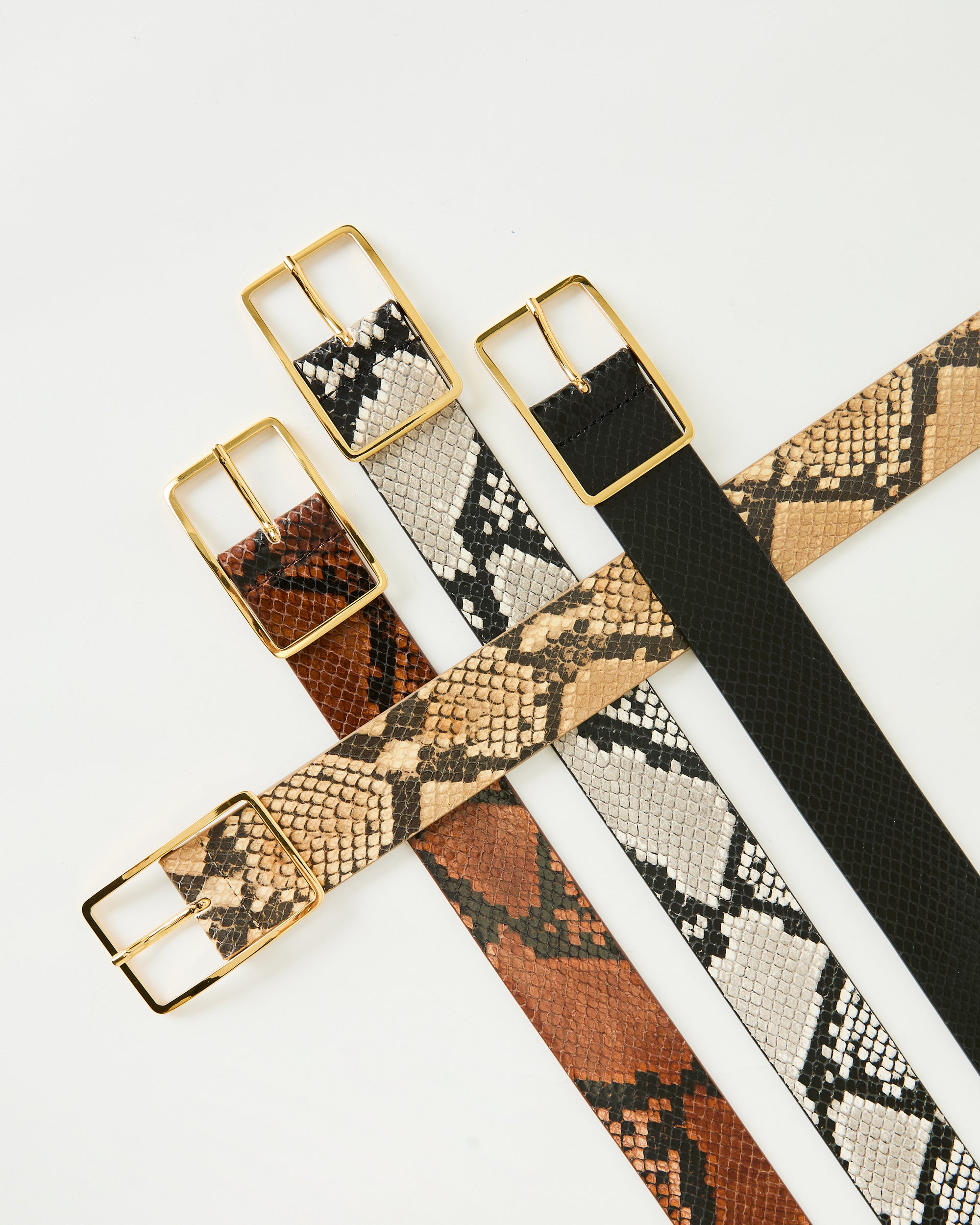 MILLA PYTHON LEATHER BELT