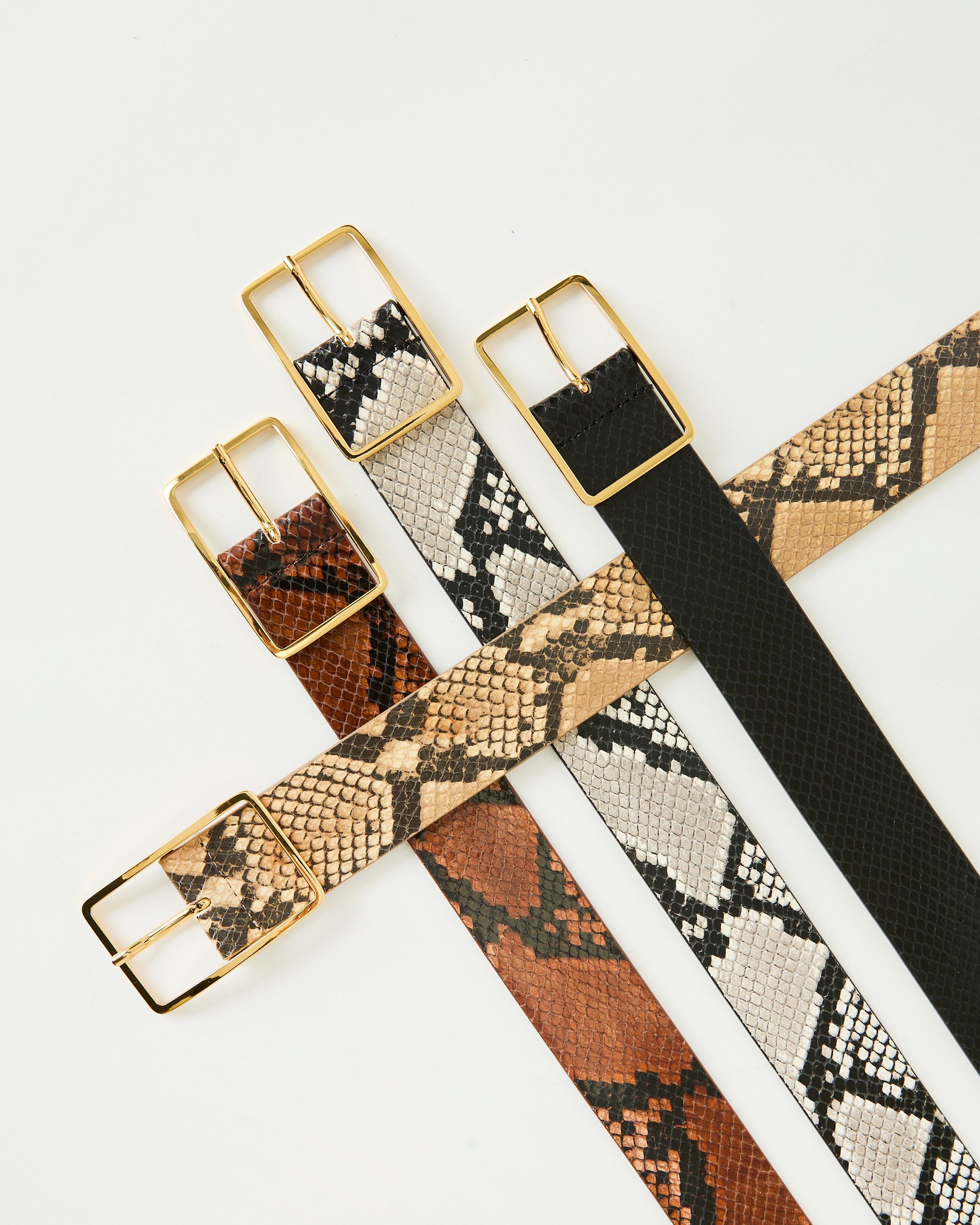 MILLA PYTHON LEATHER BELT