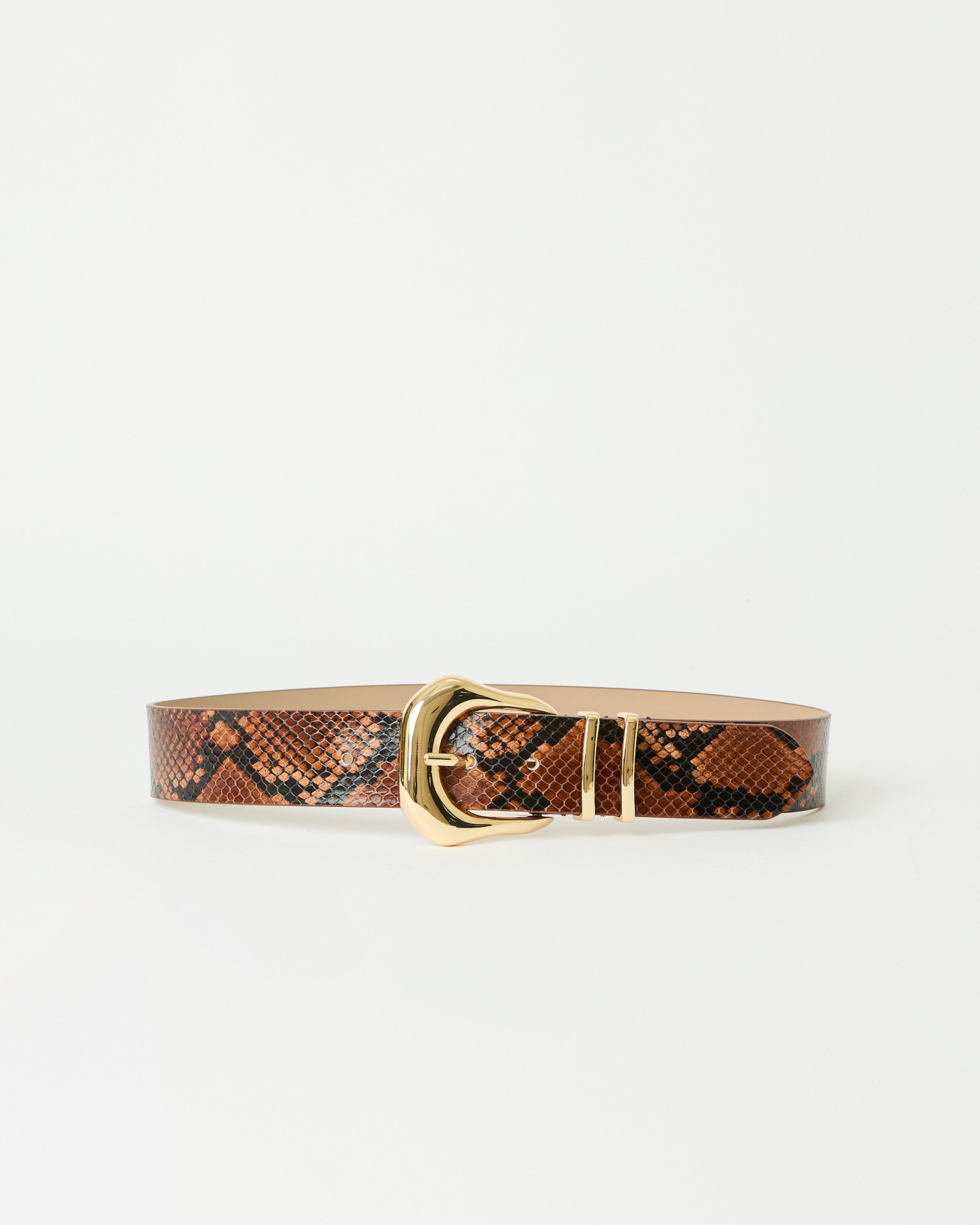 KODA PYTHON LEATHER BELT Cognac Gold - BELT