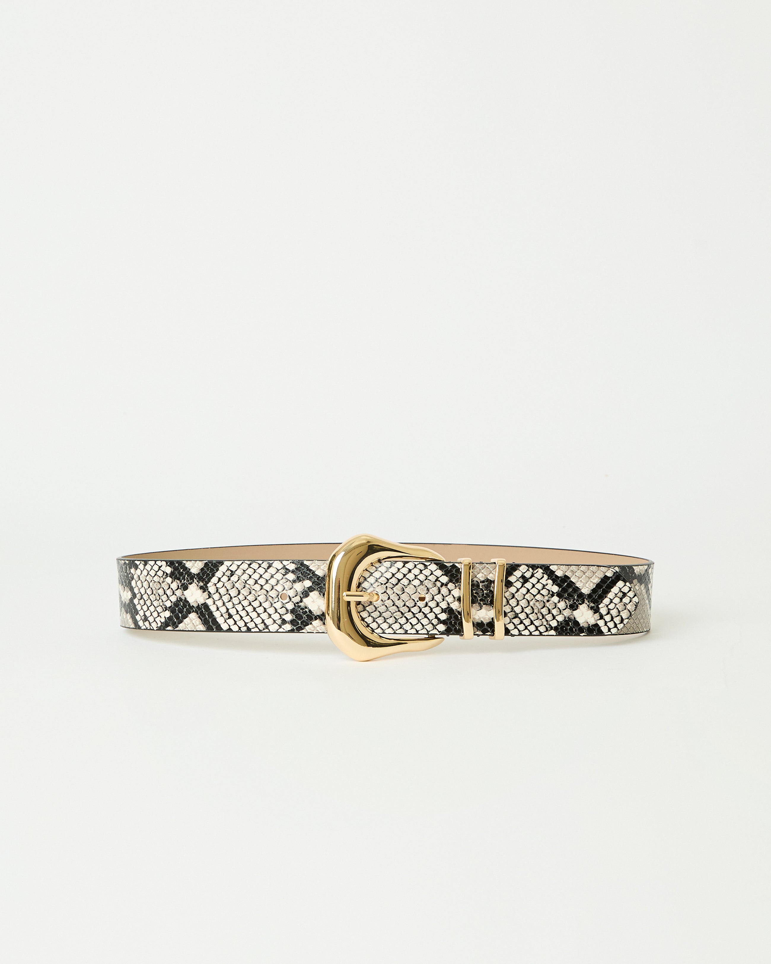 KODA PYTHON LEATHER BELT White Gold - BELT