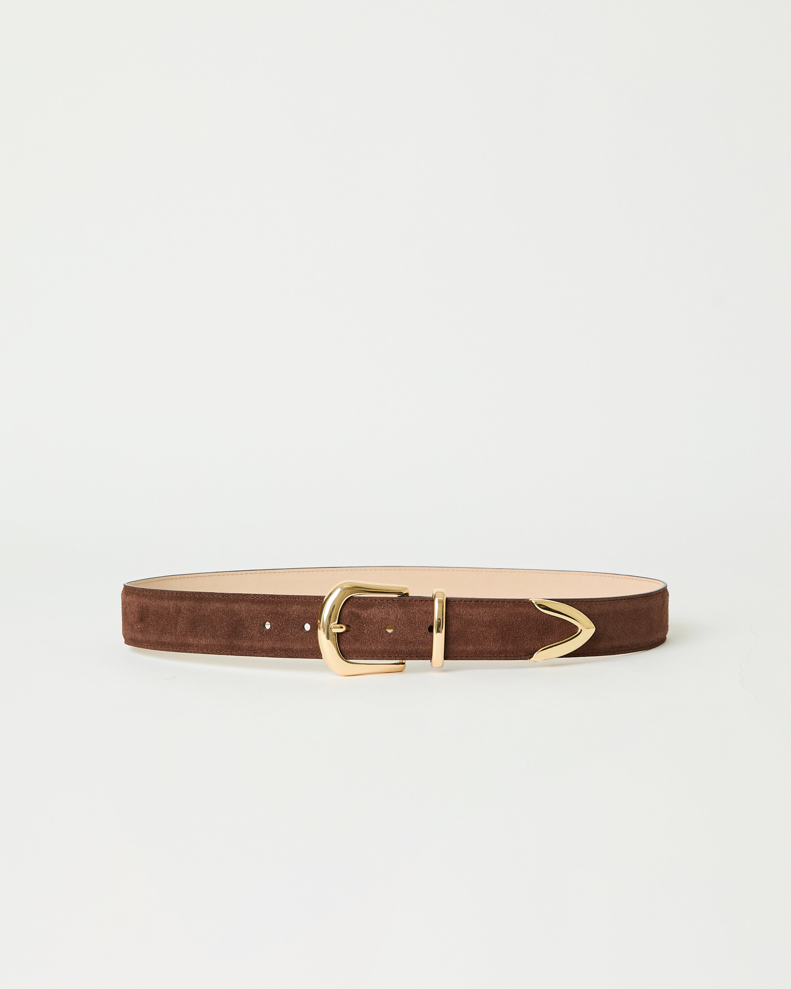 MARC SUEDE BELT Chocolate Gold - BELT