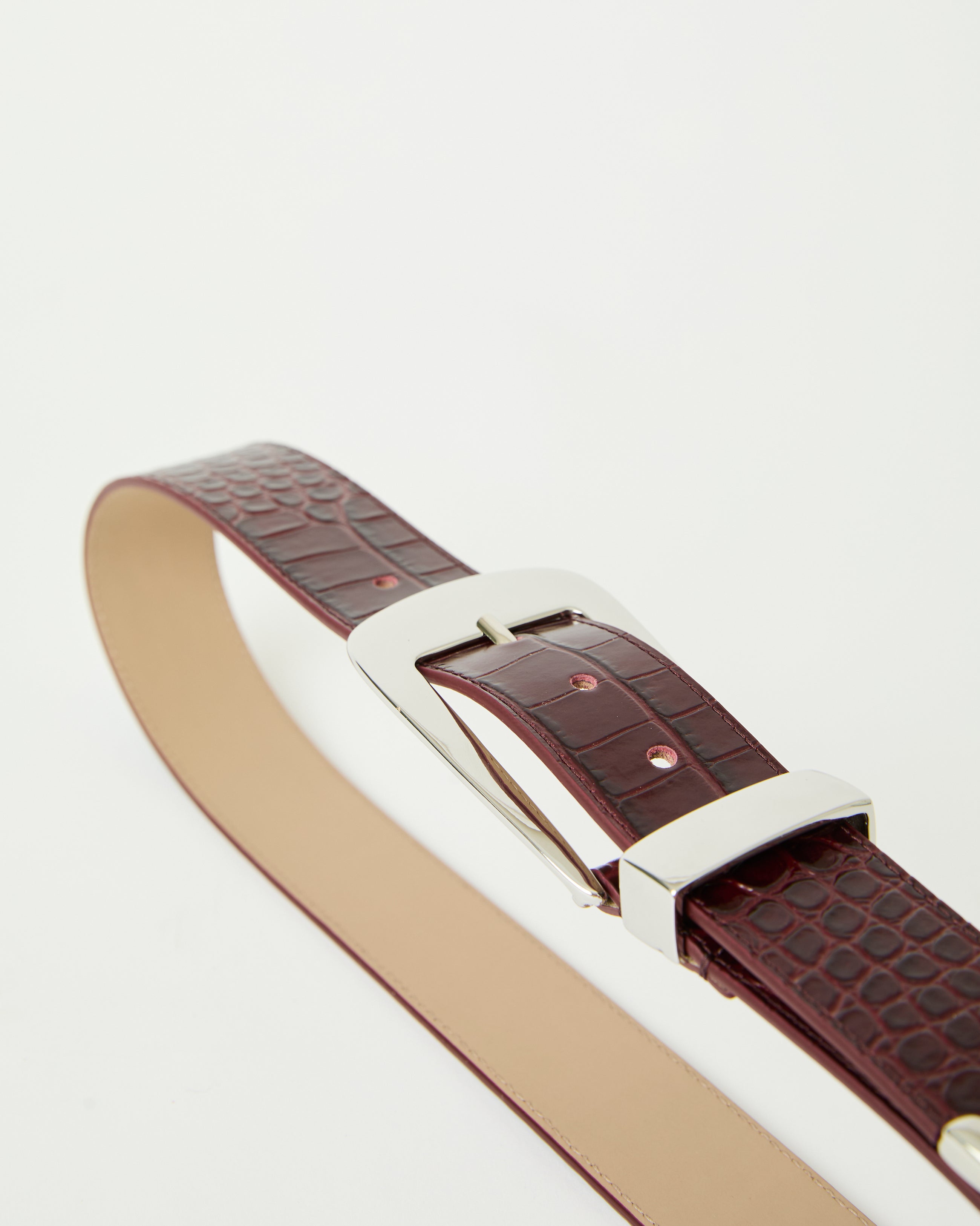 ARDEN CROCO LEATHER BELT