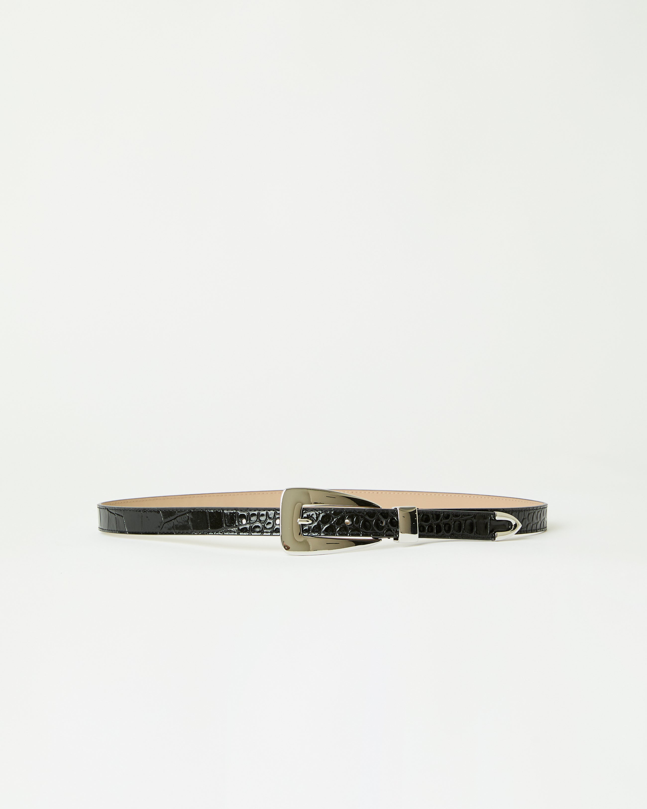BRIAR CROCO LEATHER BELT
