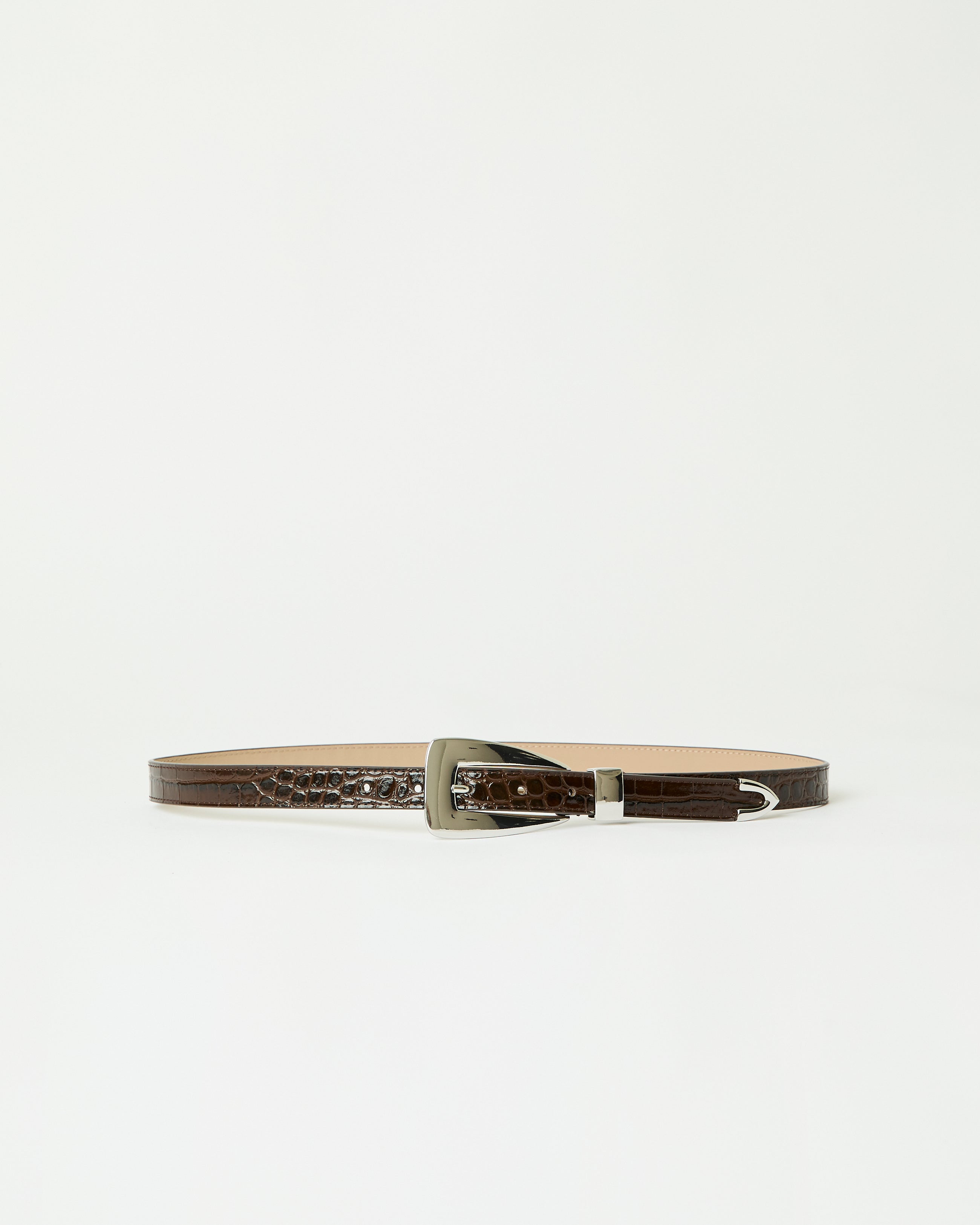 BRIAR CROCO LEATHER BELT