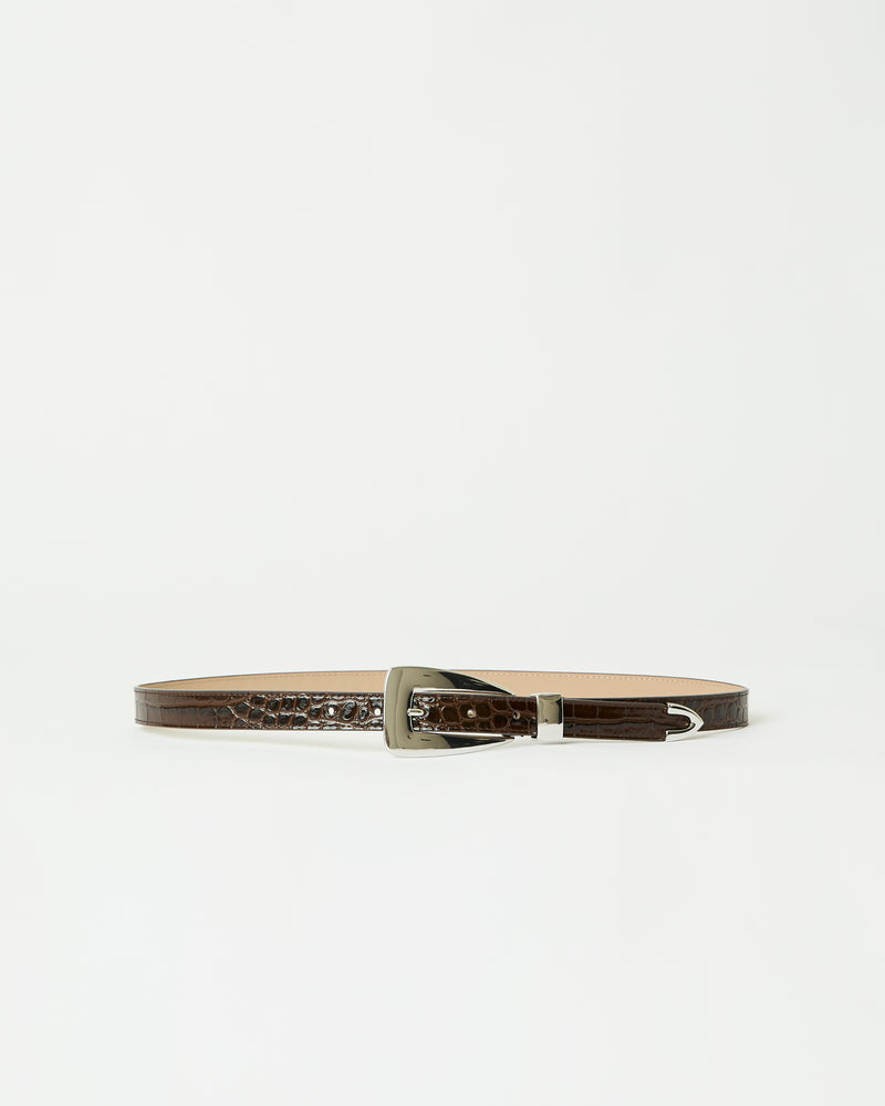 BRIAR CROCO LEATHER BELT