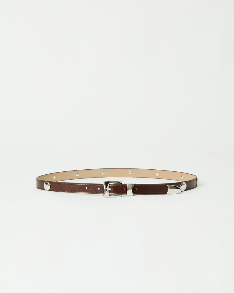 AIDEN STUDDED RUGOUS LEATHER BELT