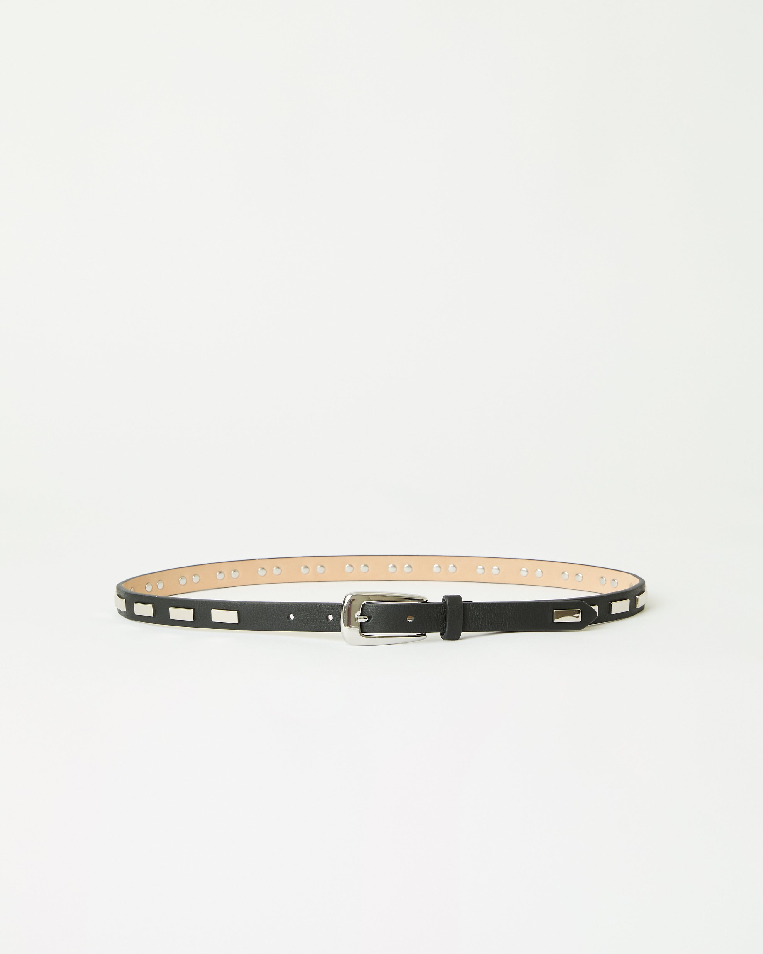 LOWEN LEATHER BELT Black Silver - BELT