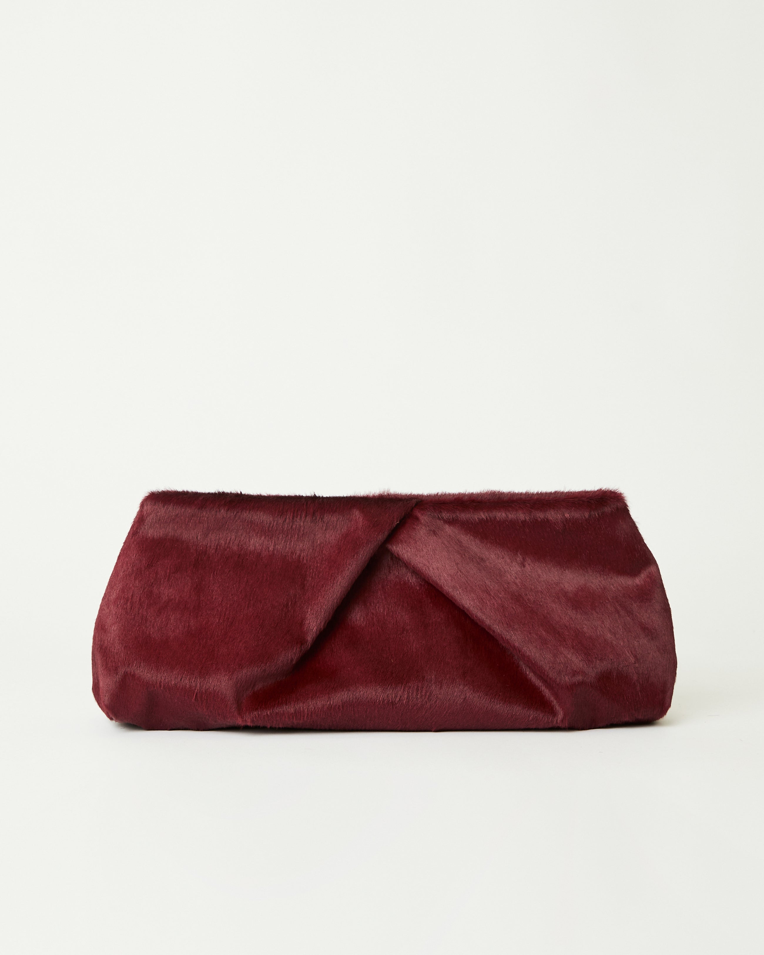 JINO CALF-HAIR CLUTCH Burgundy - HANDBAGS