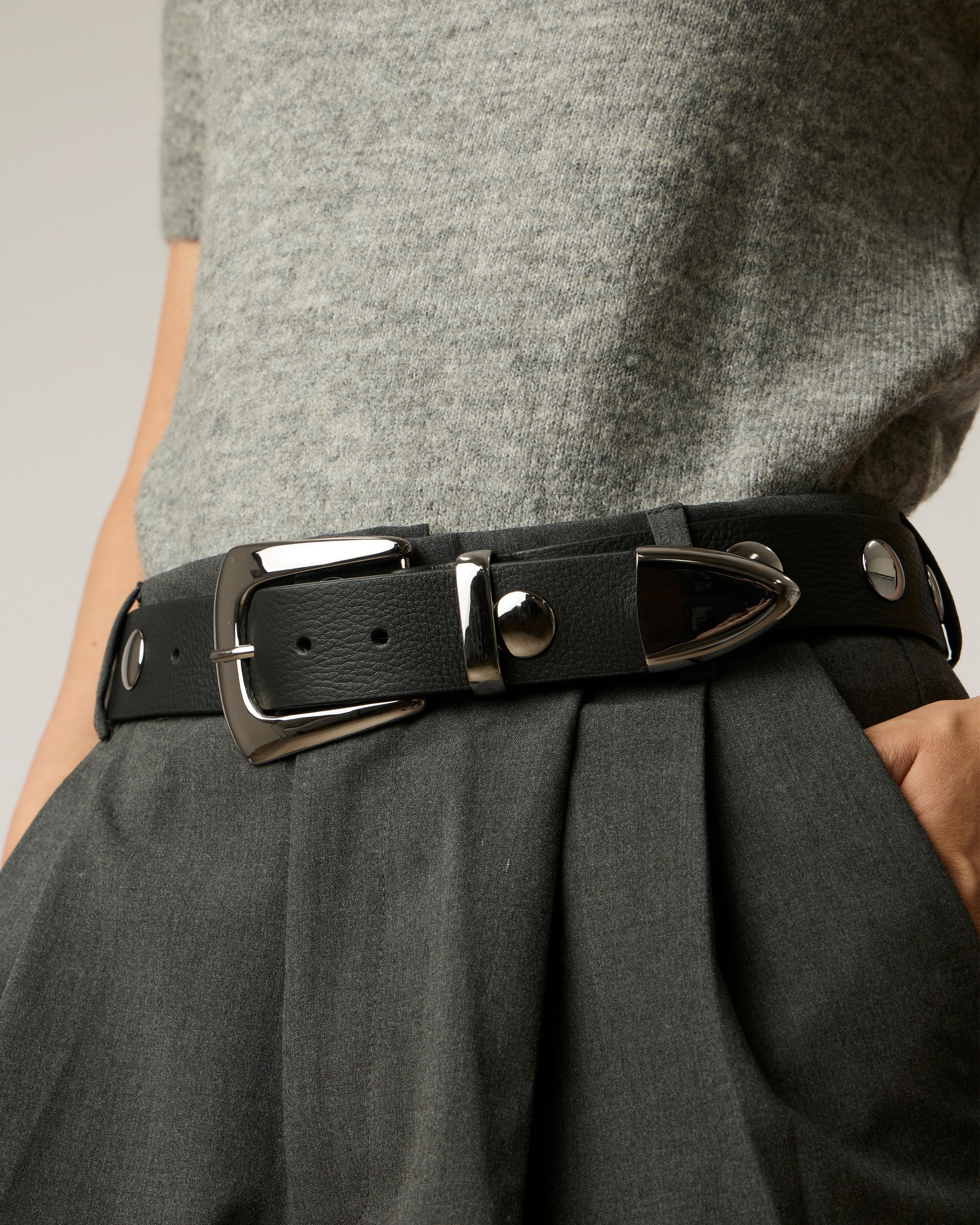 JORDANA MINI MOTO LEATHER BELT - BELT