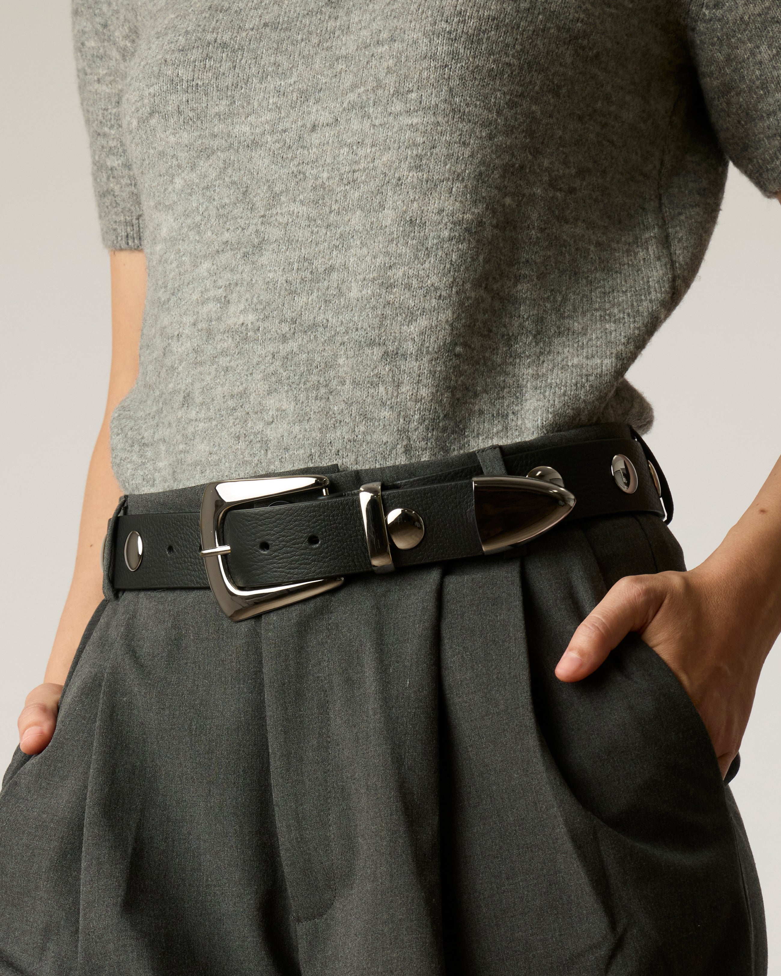 JORDANA MINI MOTO LEATHER BELT - BELT