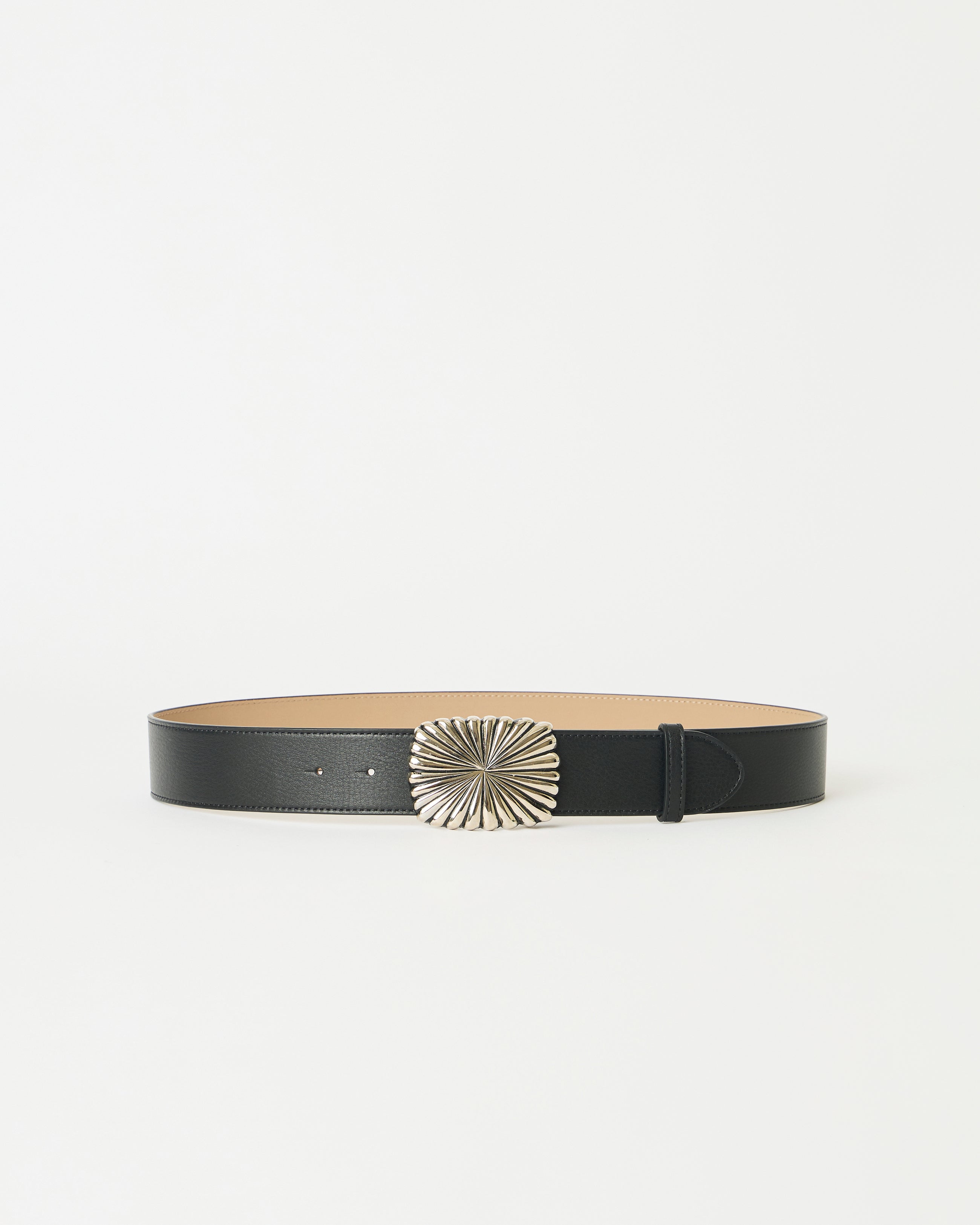 COSMO LEATHER BELT Black Silver - BELT