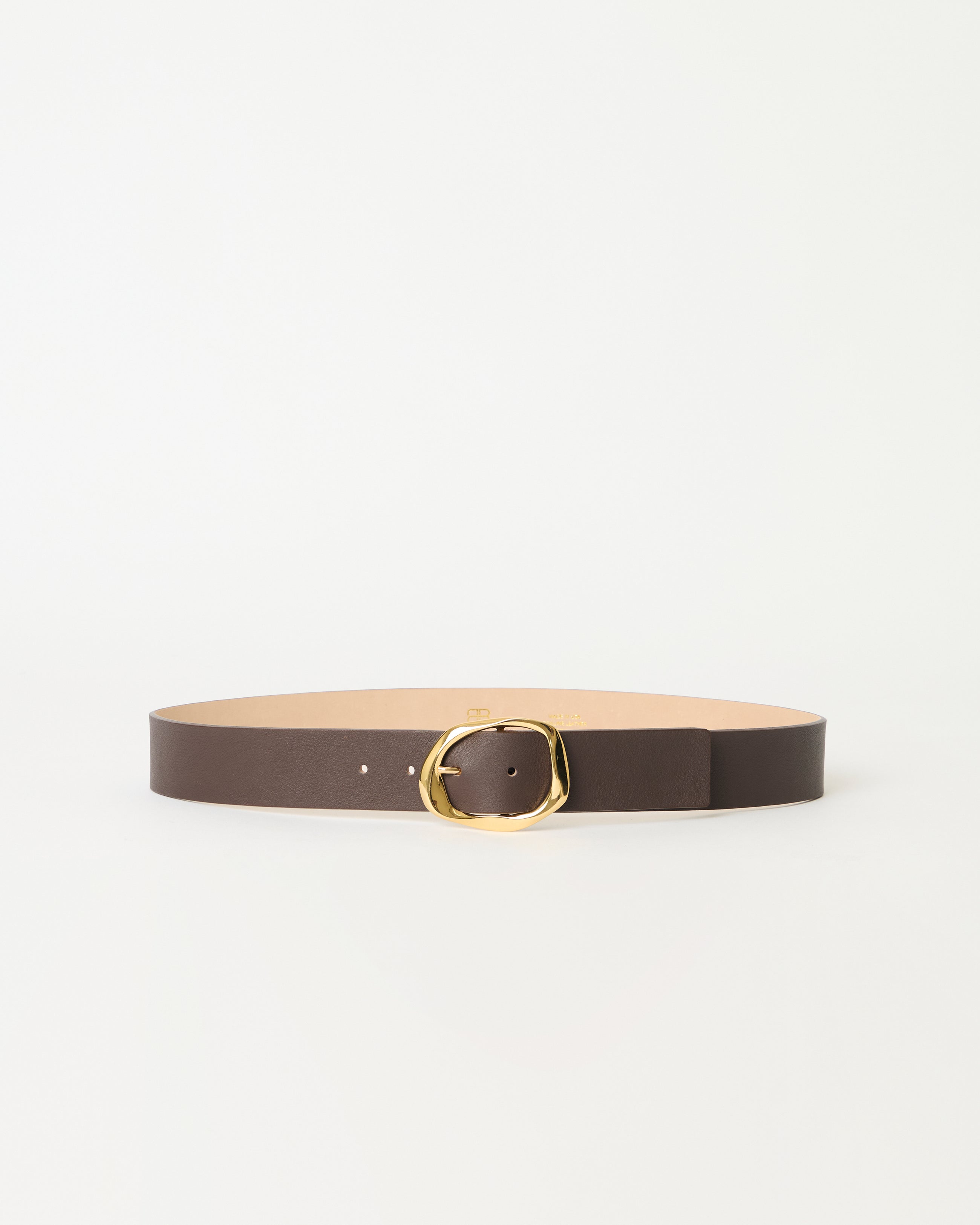 EDMOND MINI LEATHER BELT Chocolate Gold - BELT
