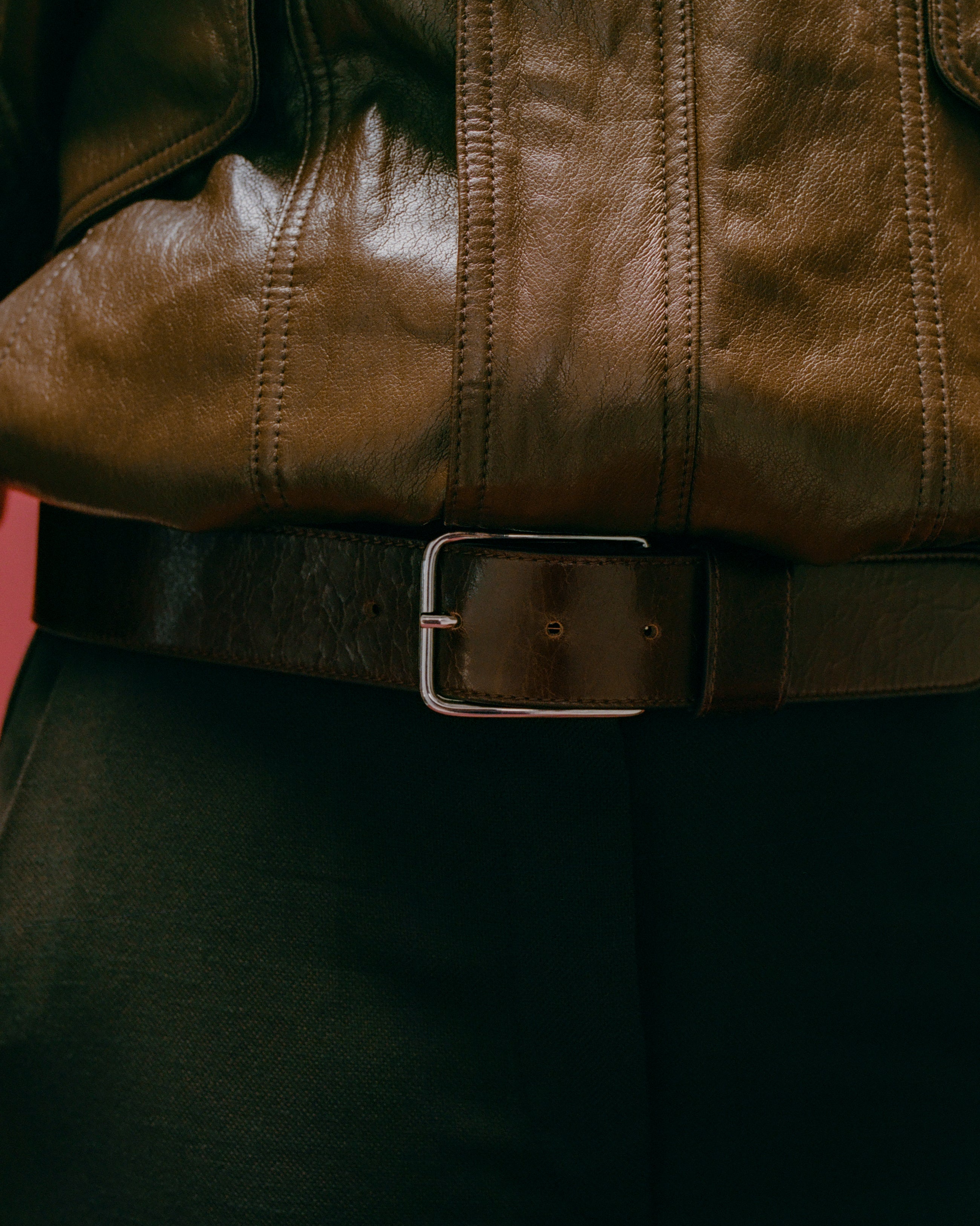 ENZO RUGOUS LEATHER BELT - BELT