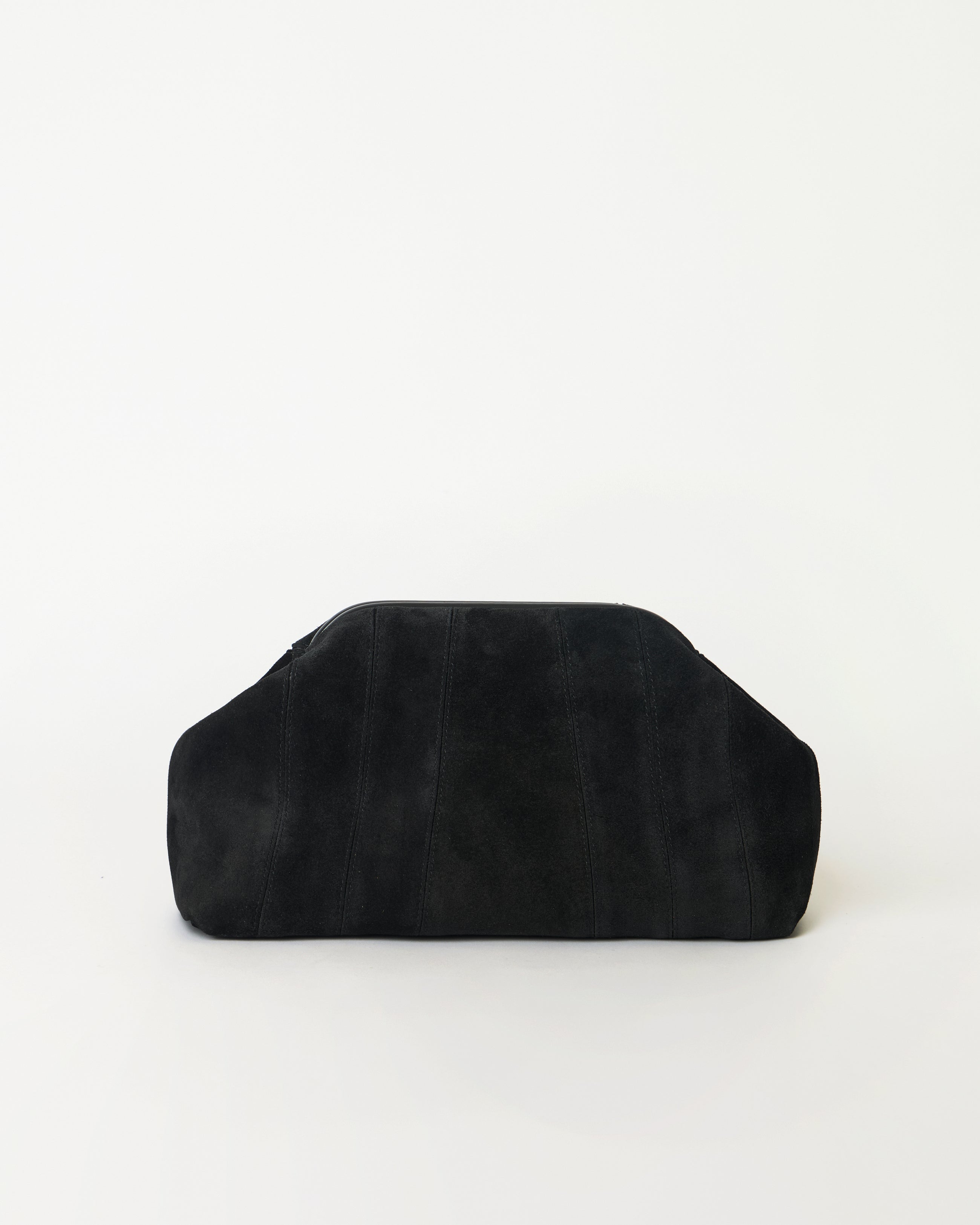 ROWE SUEDE CLUTCH LEATHER BAG Black - HANDBAGS
