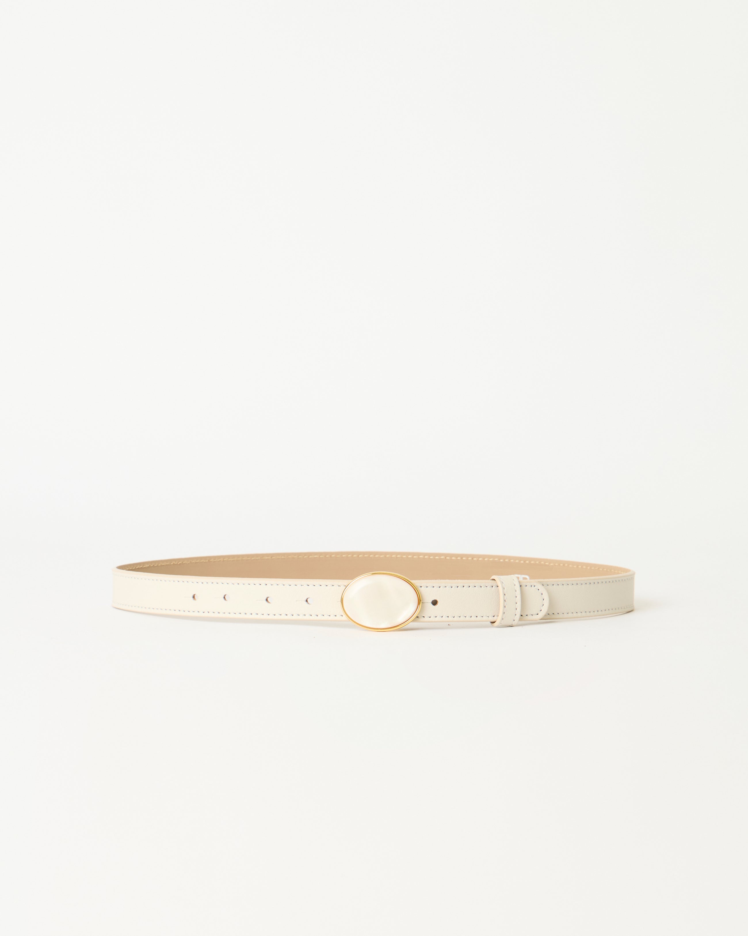 KIMANI LEATHER BELT Gesso Pearl - BELT