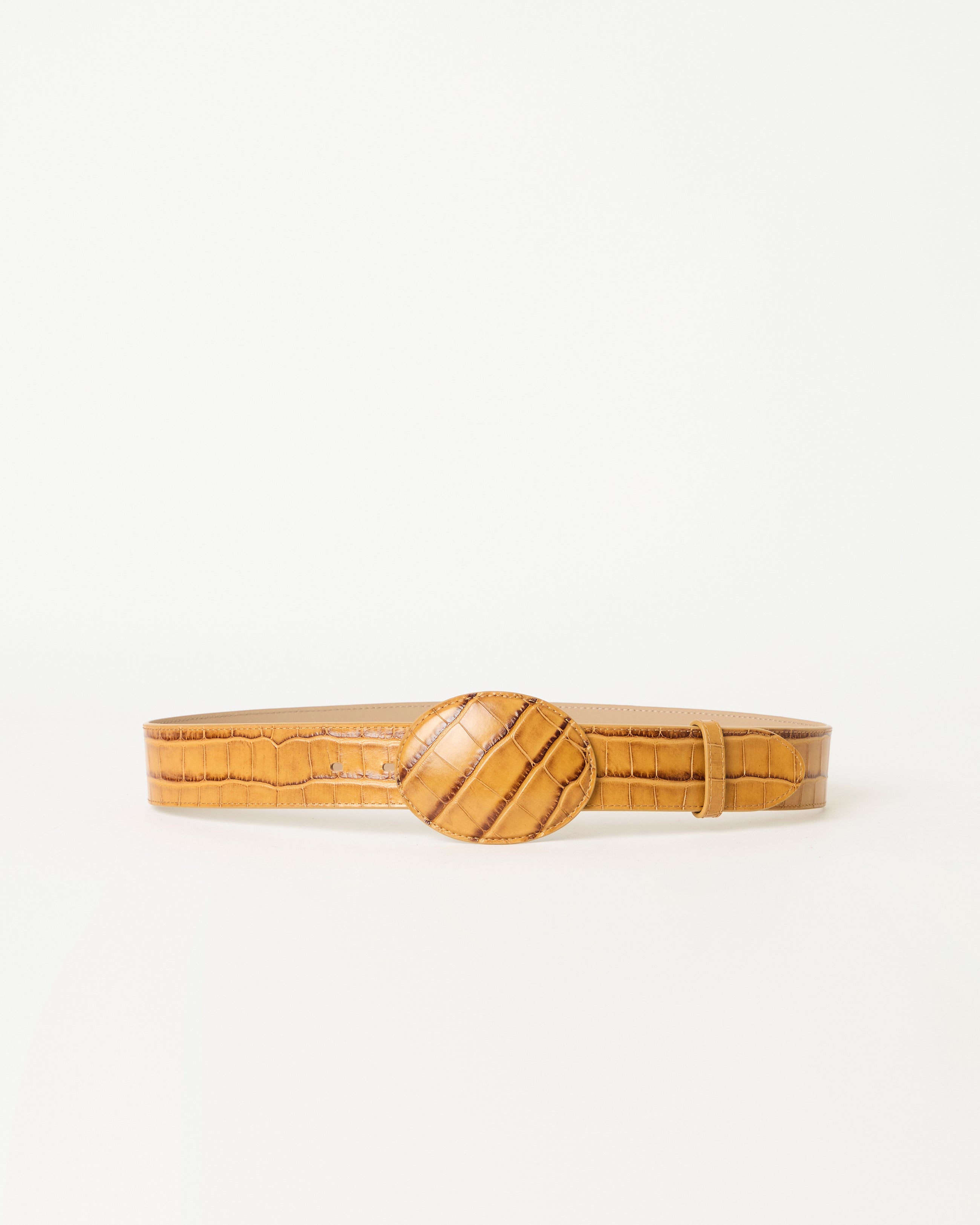 MABEL CROCO LEATHER BELT Camel - BELT