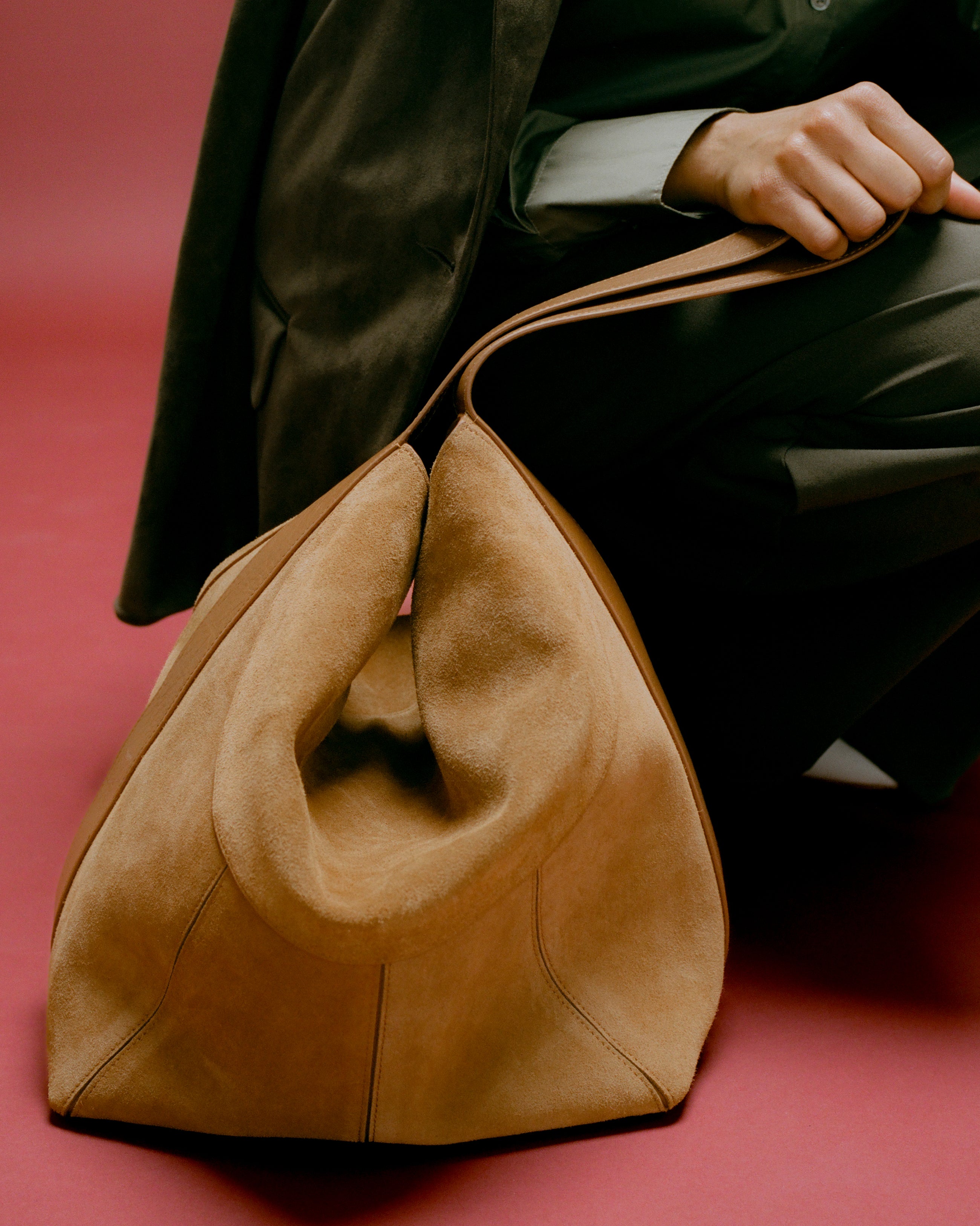 ROWE SUEDE BUCKET BAG - HANDBAGS