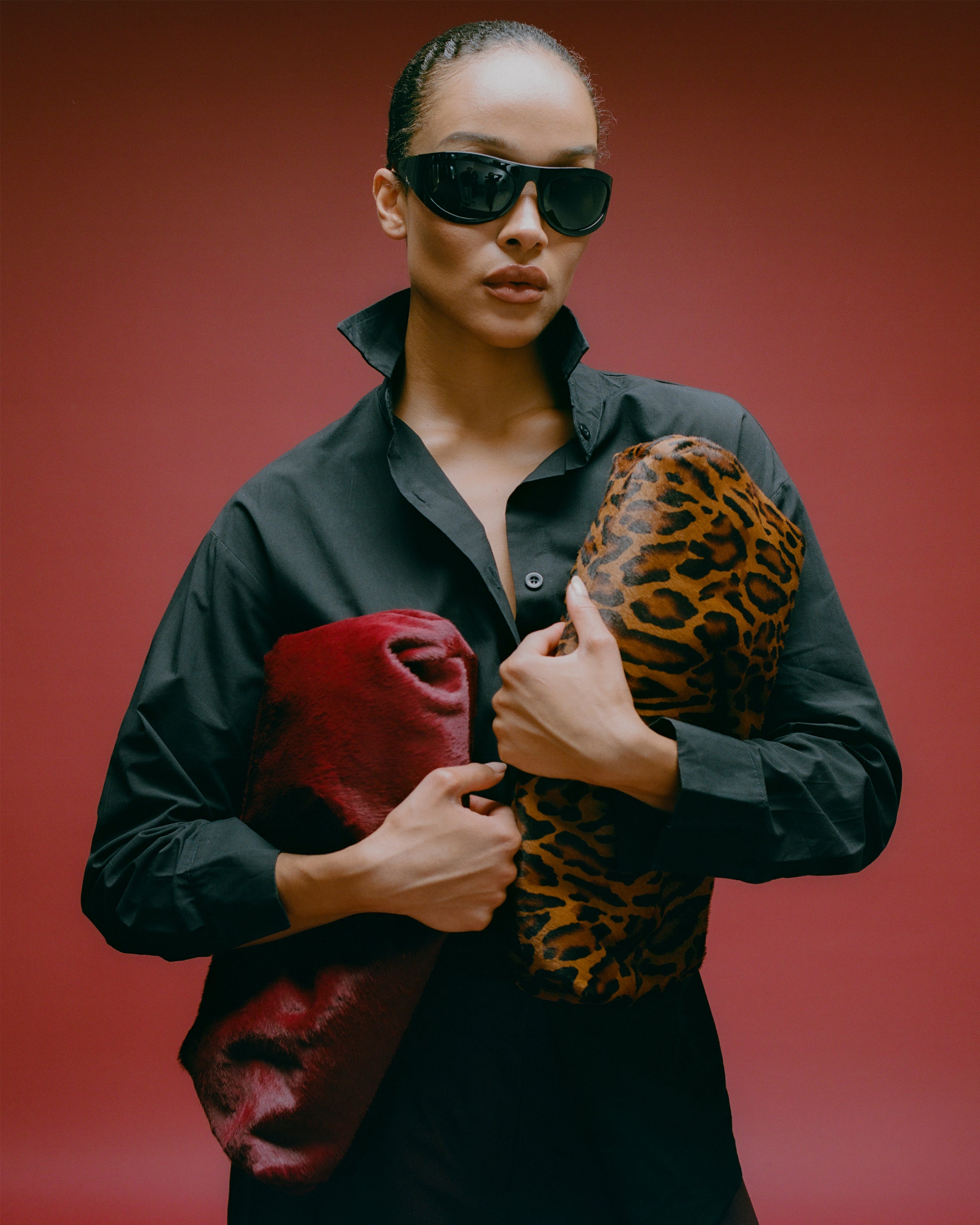 JINO CALF-HAIR CLUTCH - HANDBAGS