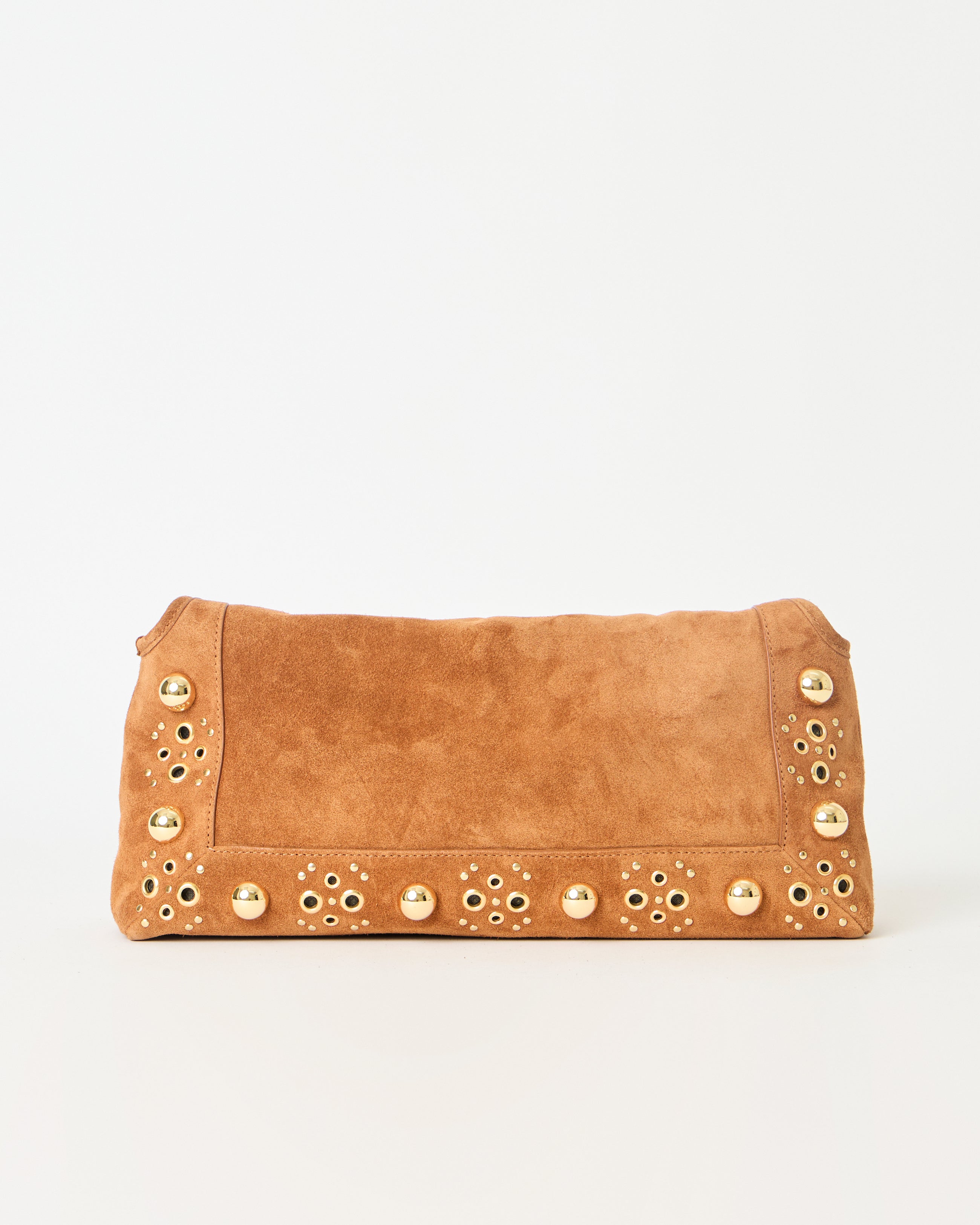 INEZ STUDDED SUEDE CLUTCH - HANDBAGS