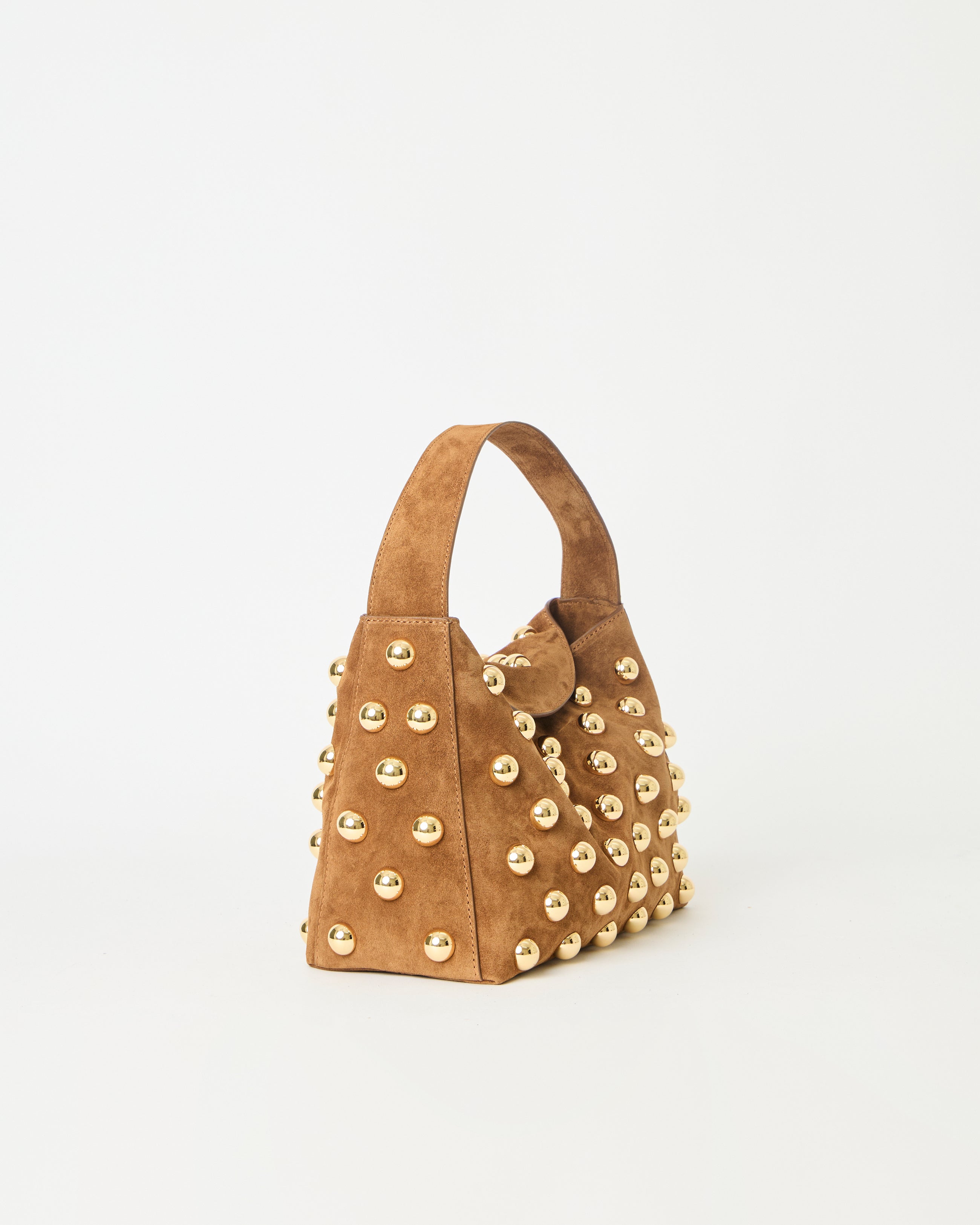 GAIA STUDDED SUEDE BAG - HANDBAGS