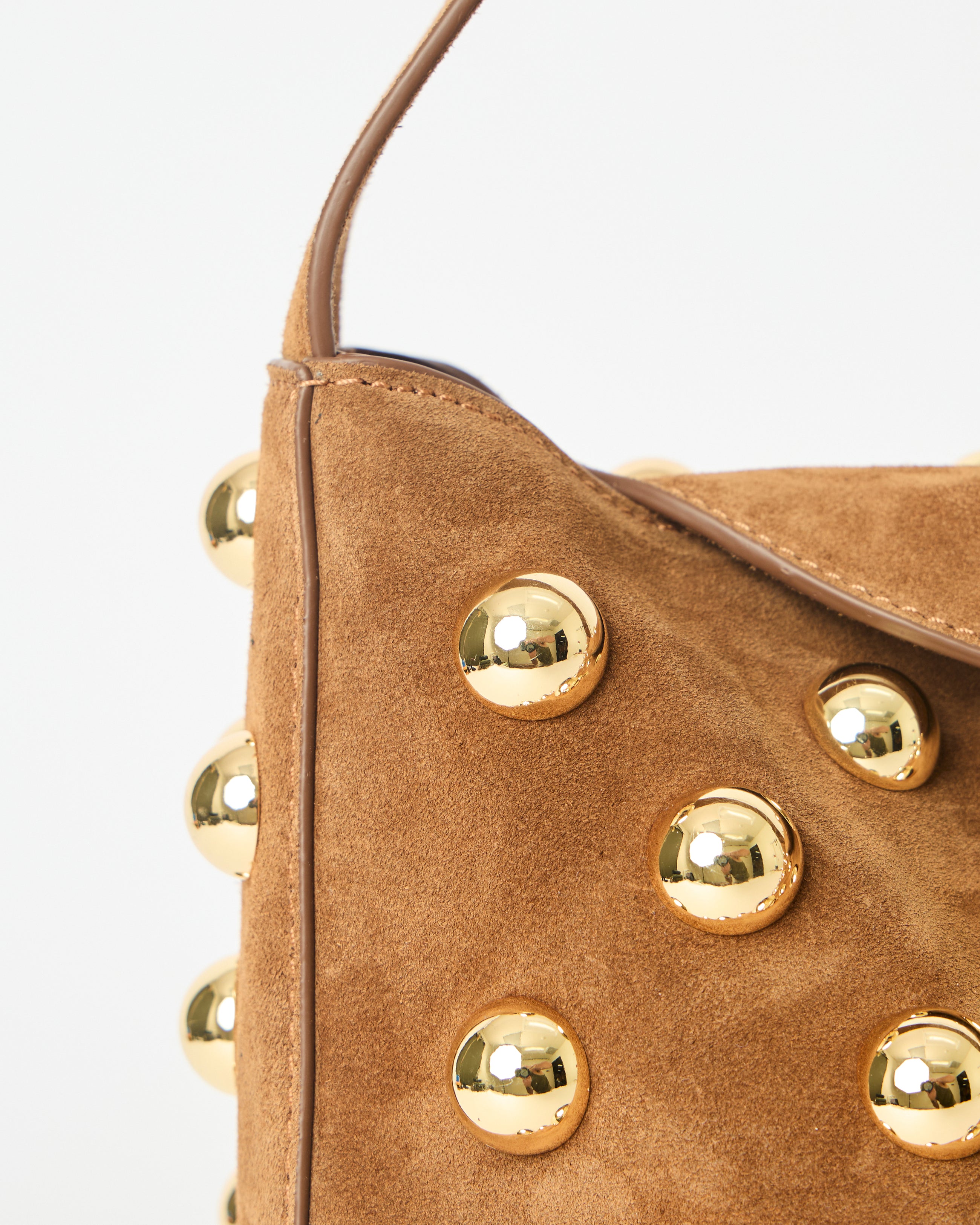 GAIA STUDDED SUEDE BAG - HANDBAGS