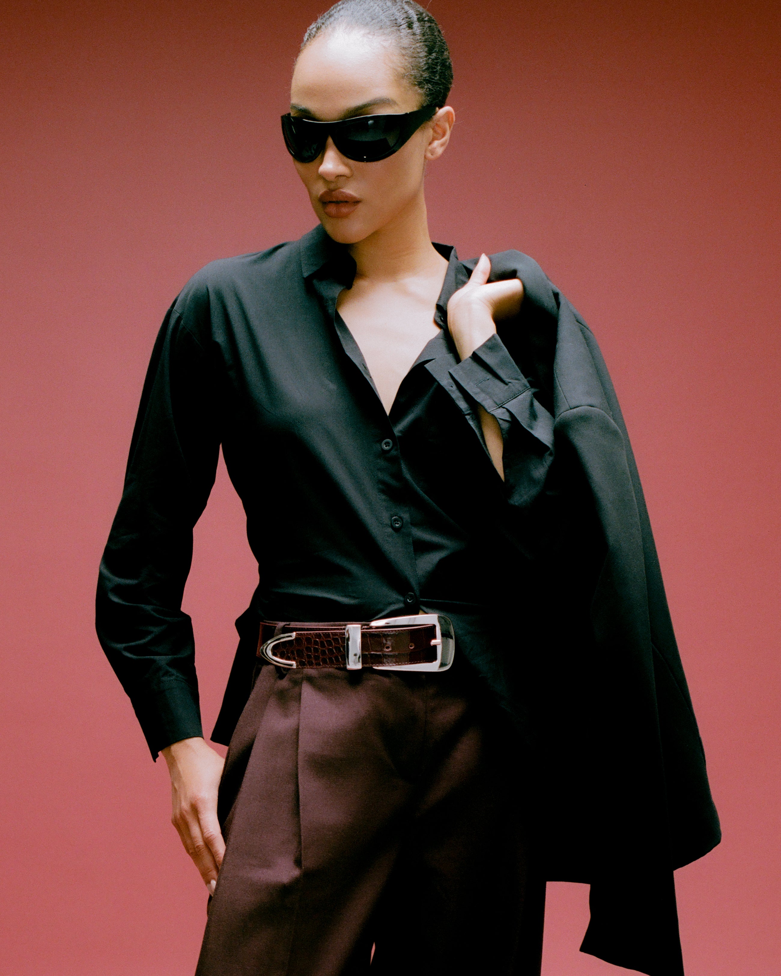 ARDEN CROCO LEATHER BELT - BELT