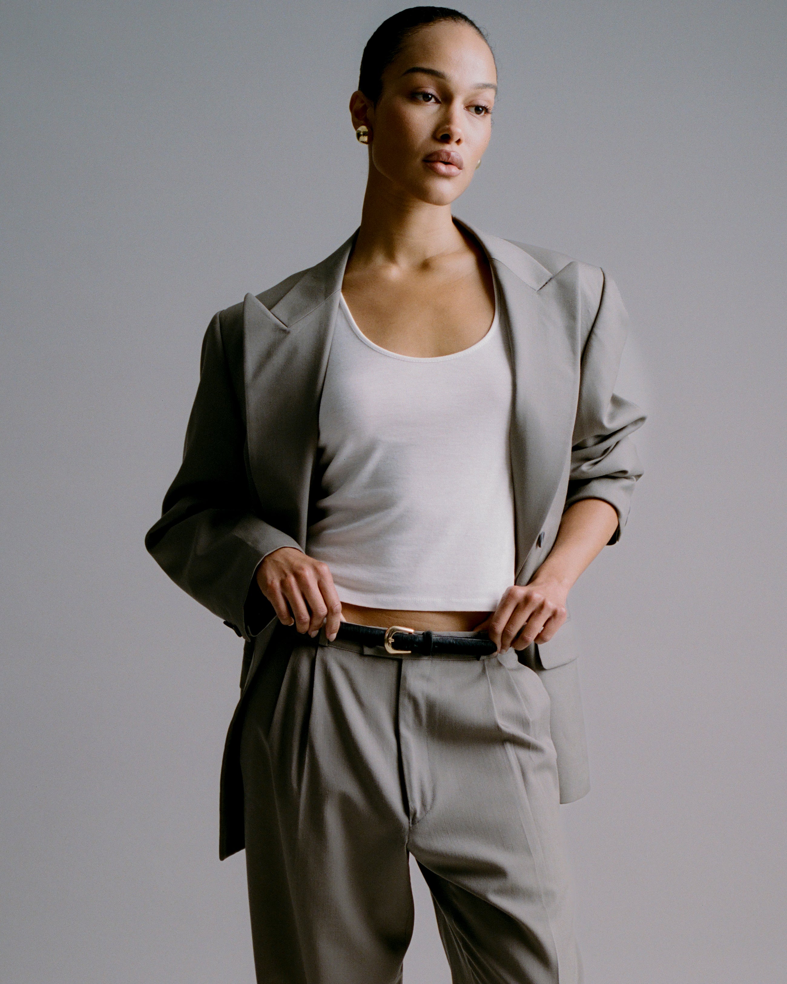 KENNEDY MINI CALF-HAIR LEATHER BELT