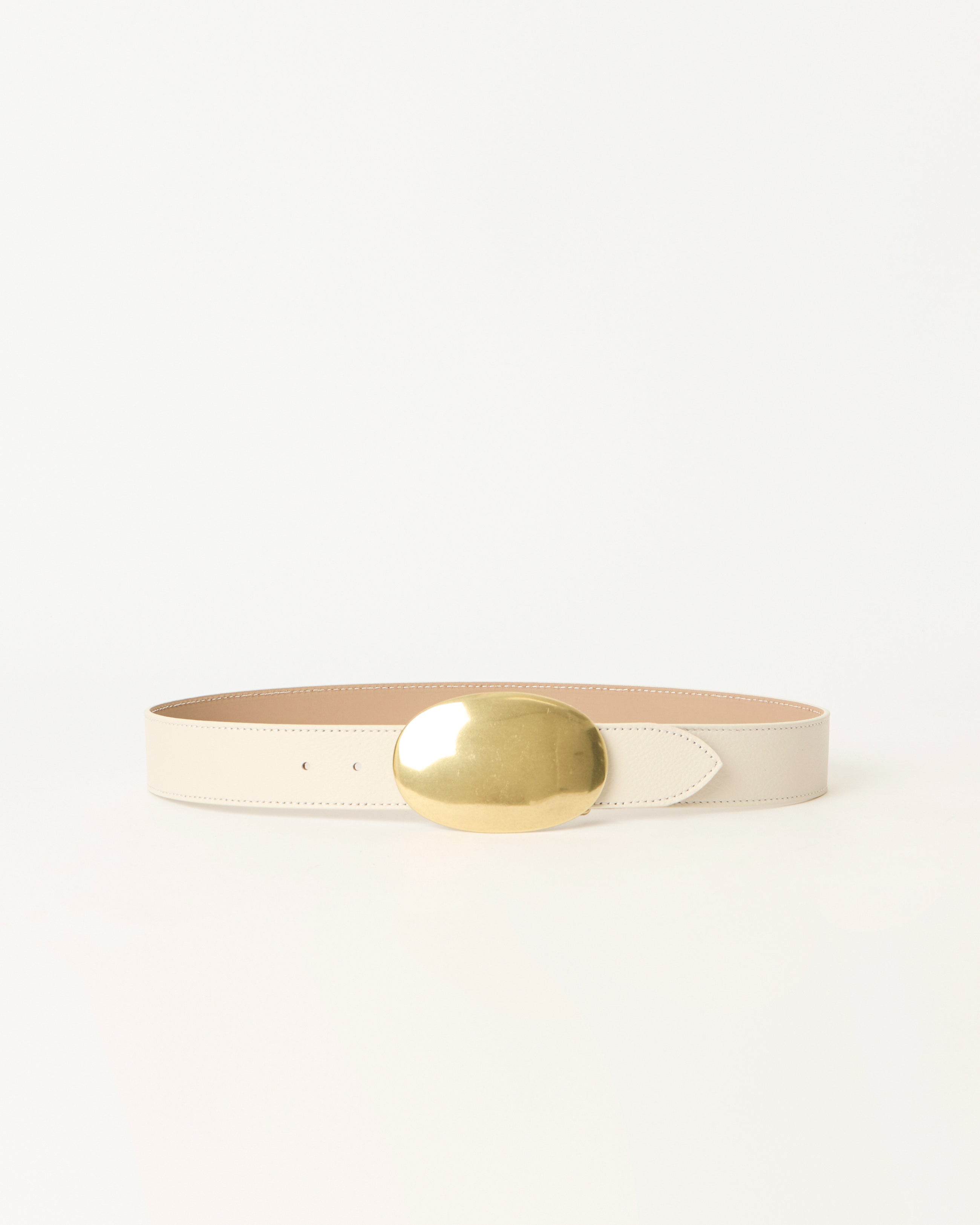 MYRA LEATHER BELT Gesso Brass - BELT