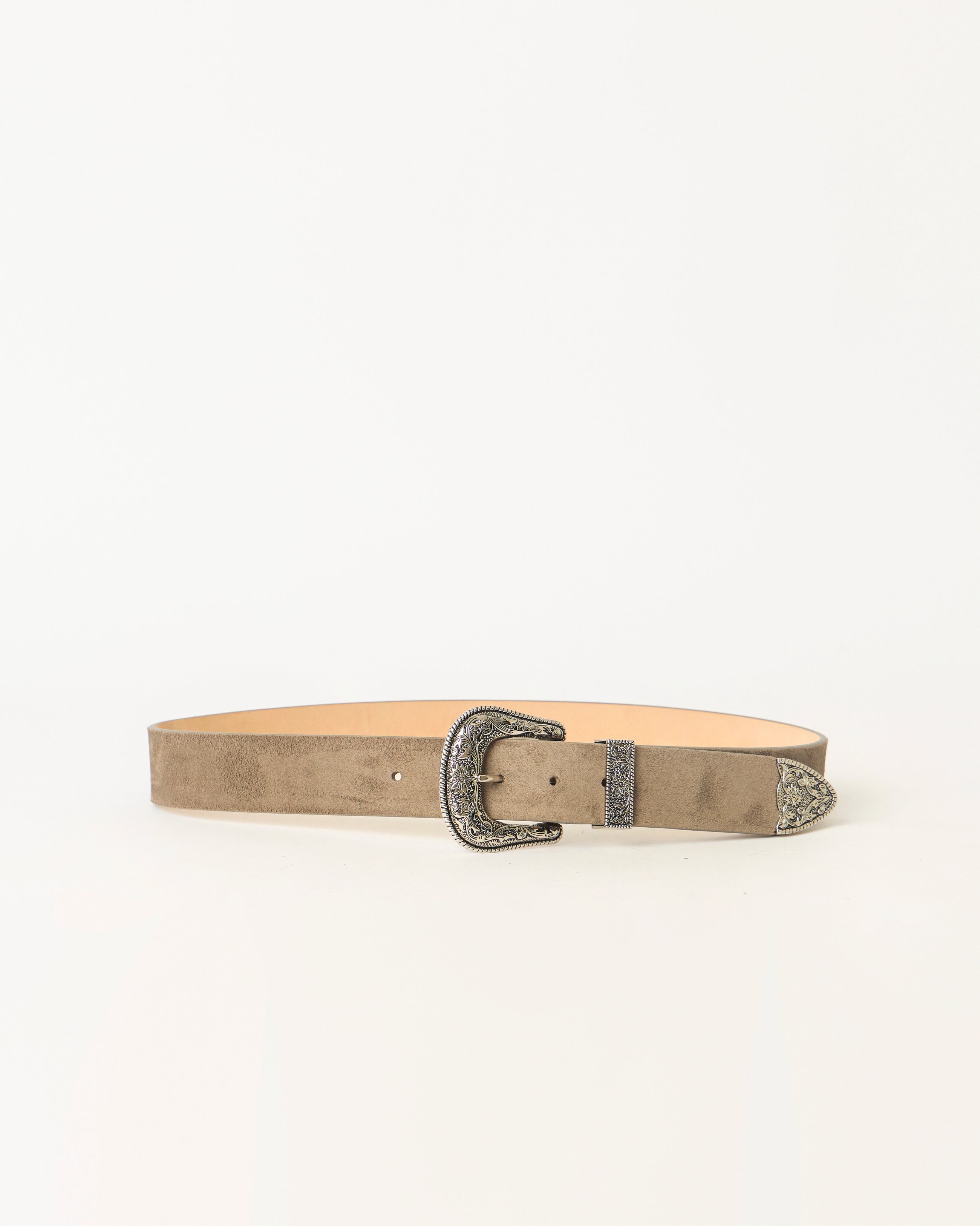 FRANK SUEDE BELT Elephant Silver - BELT