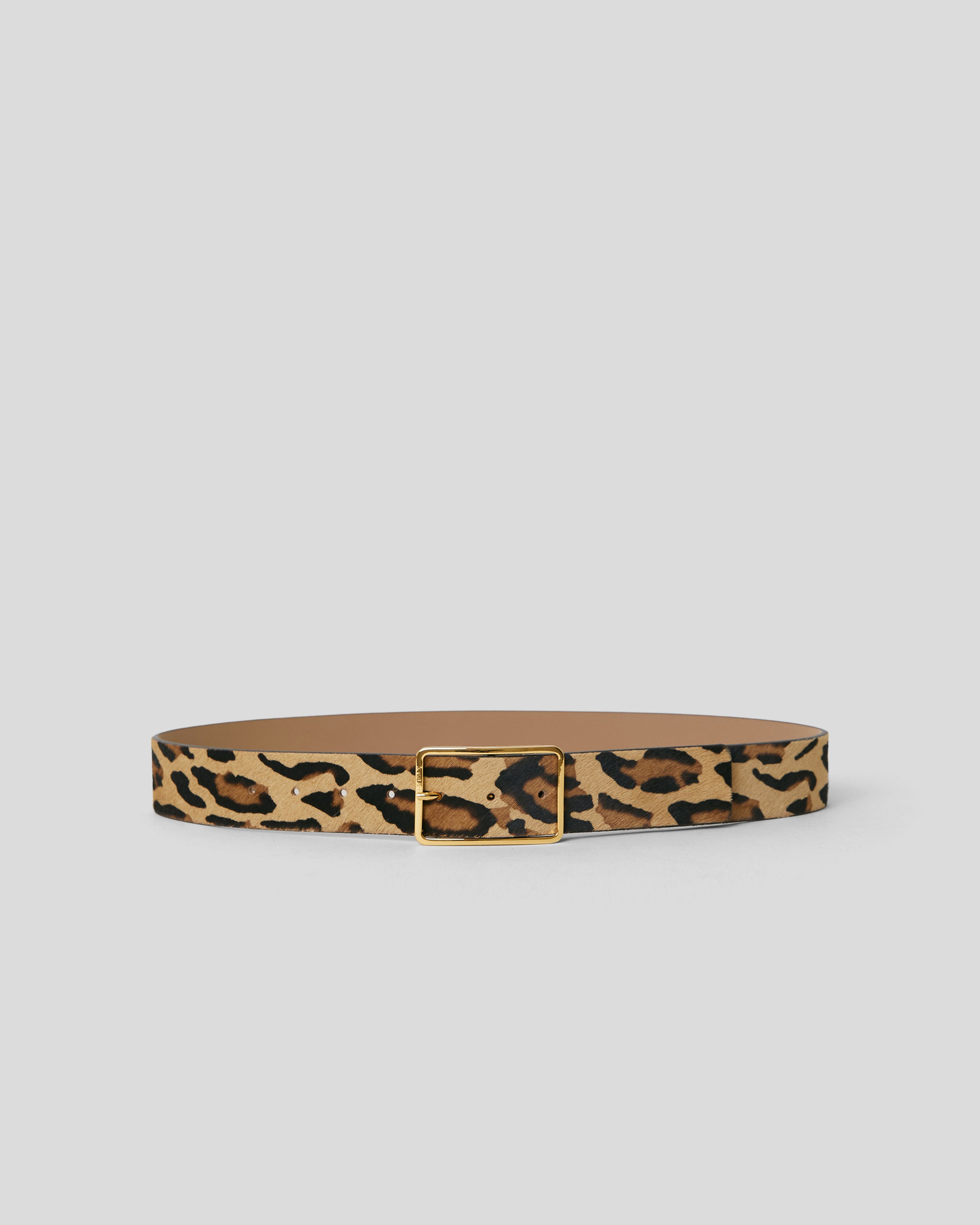 MILLA CALF-HAIR LEATHER BELT Leopard Gold - BELT
