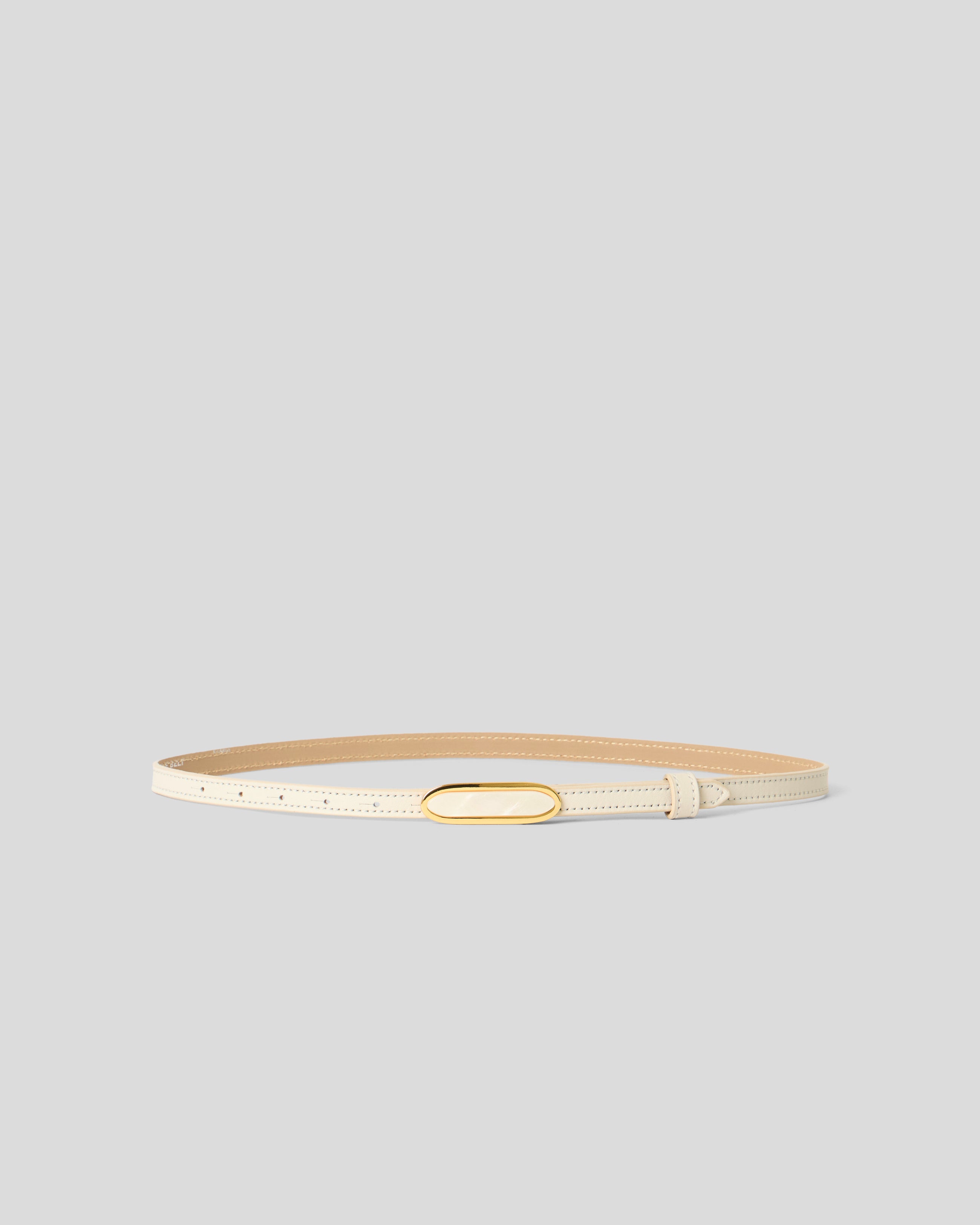 BERYL LEATHER BELT Gesso Pearl - BELT