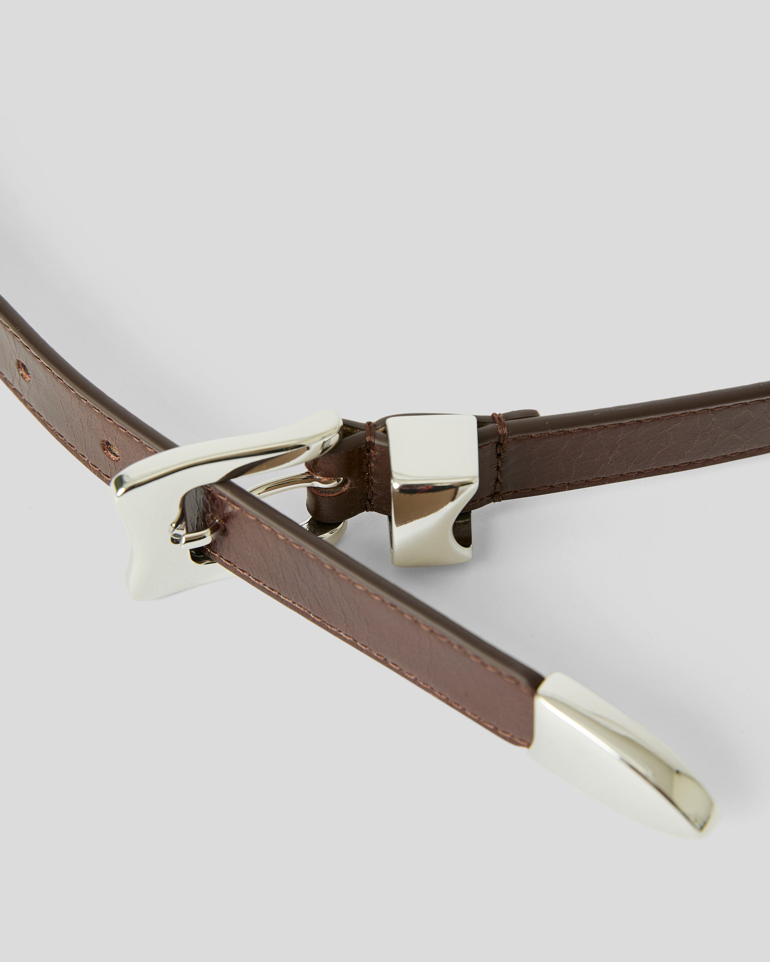 AIDEN STUDDED RUGOUS LEATHER BELT - BELT