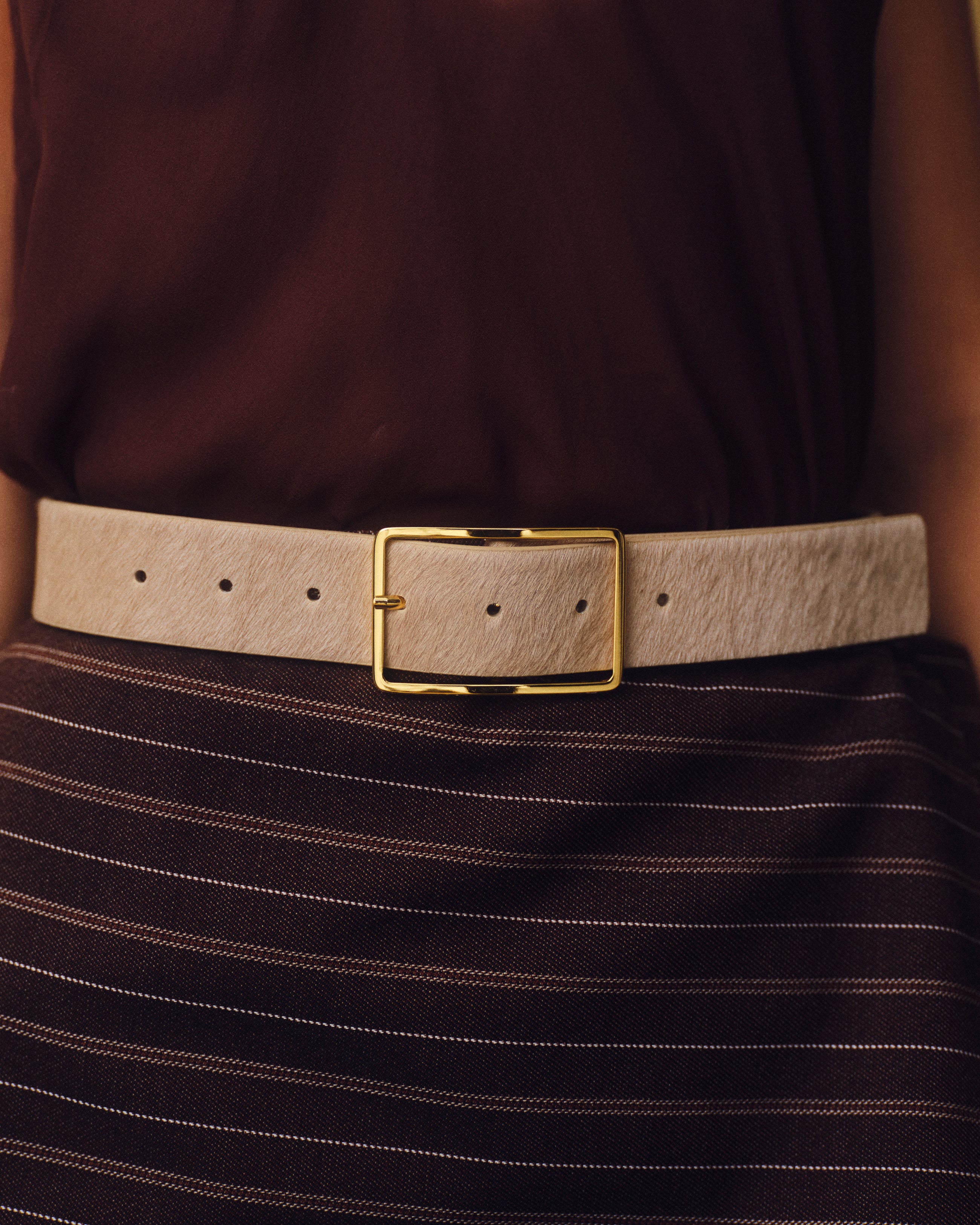 MILLA CALF-HAIR LEATHER BELT - BELT