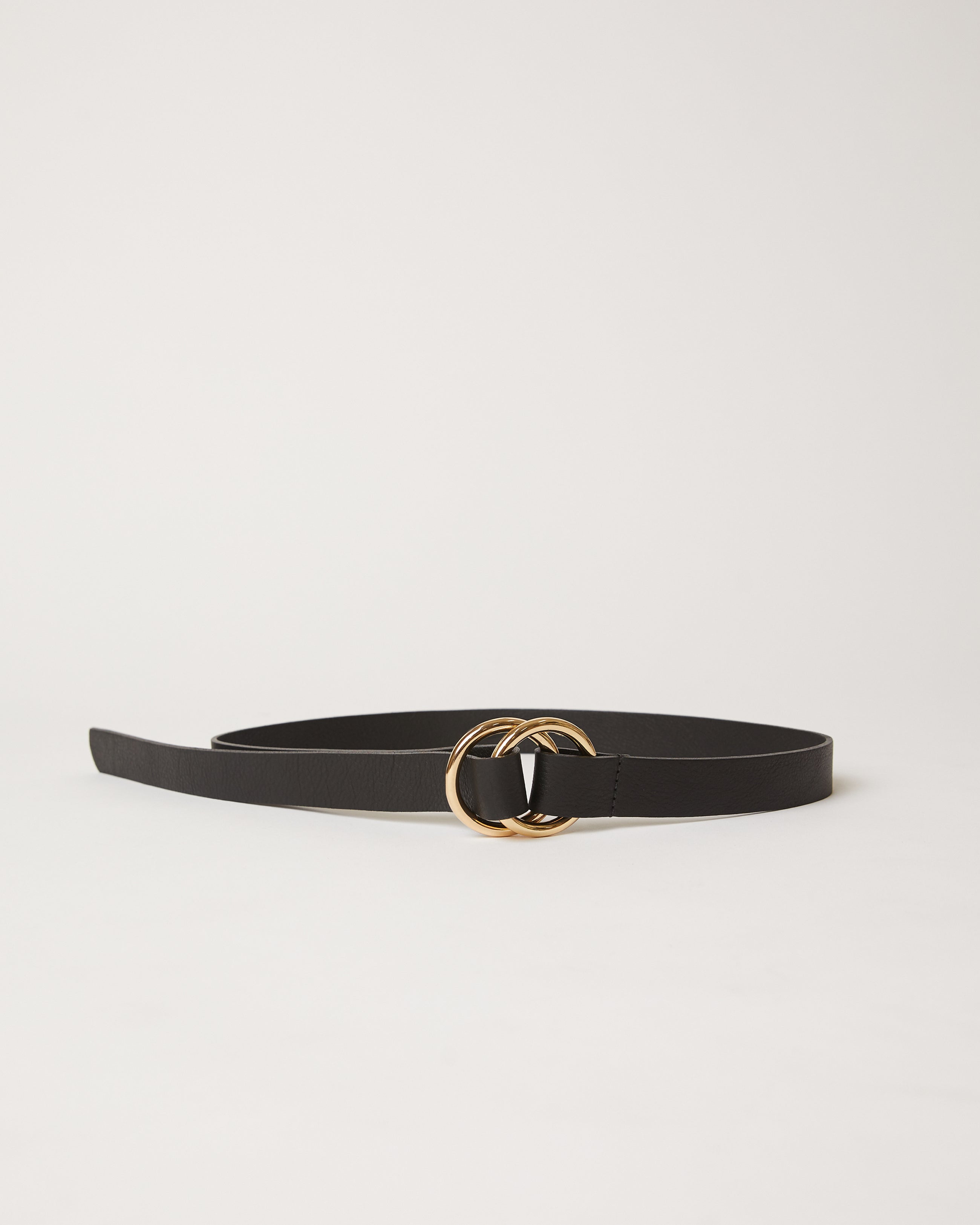TUMBLET LEATHER BELT Black Gold OS - BELT
