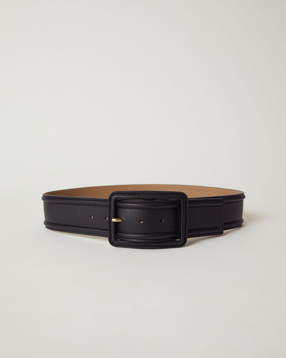 Leather B Buckle Belt in Black/gold - Men | Burberry® Official