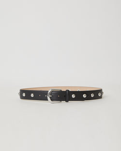 WASHED LEATHER AND STUDS BELT