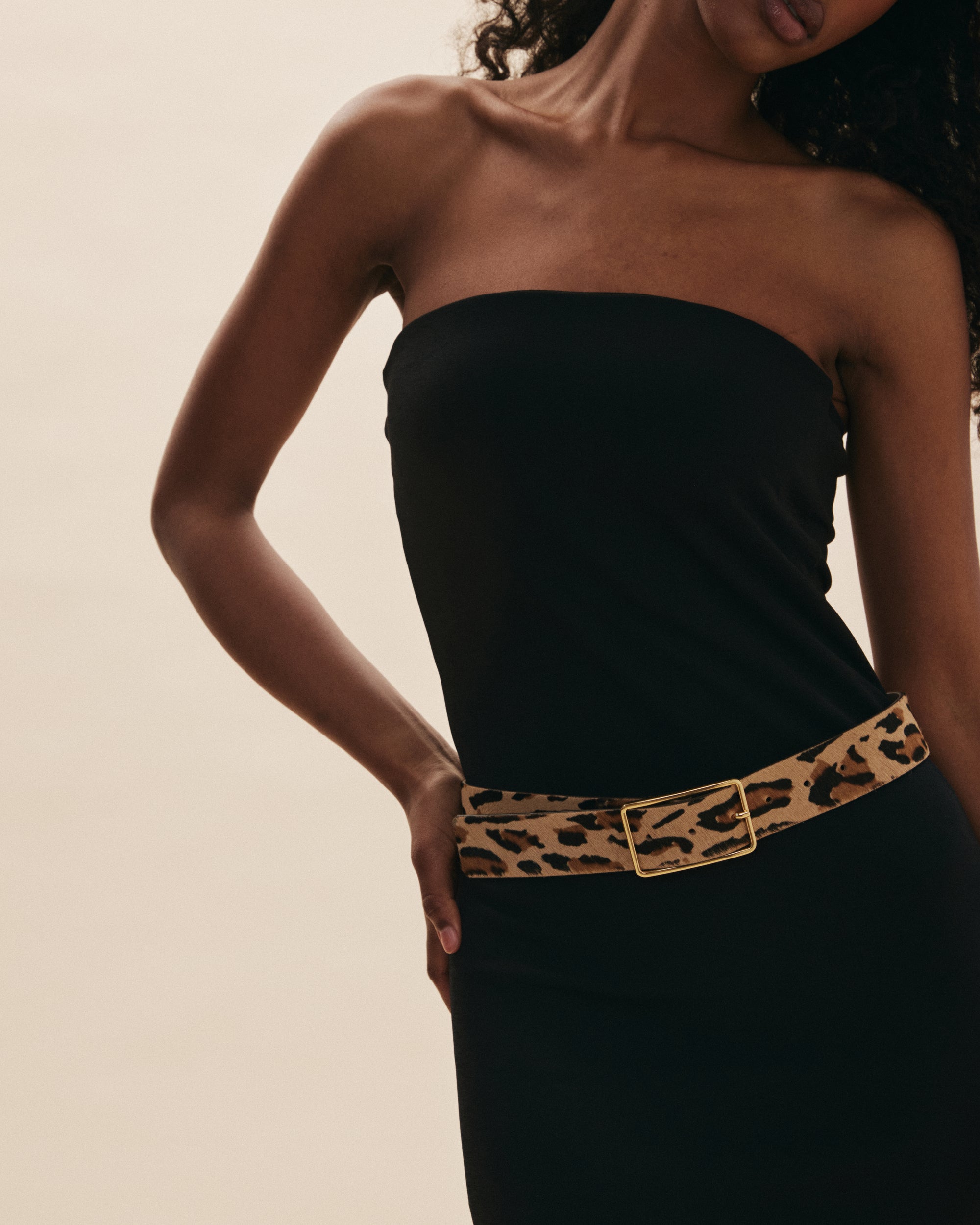 MILLA CALF-HAIR LEATHER BELT