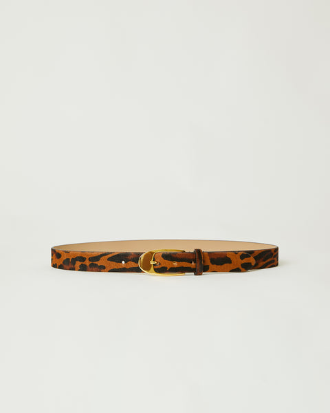 B-Low the Belt Leopard Print Skinny Belt with Gold Buckle B-Low The Belt Lennie Calf Hair Leopard Gold Hardware Skinny  main image 4