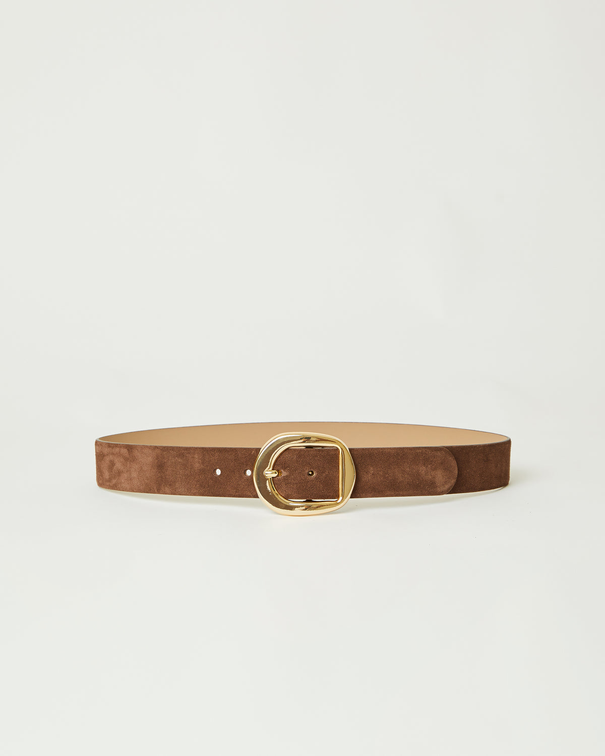 New! Brown Faux Suede Belt Gold Buckle (One Size) NWOT Womens Leather Suede Belt Brown Waist Belt for Casual Dress  main image 4