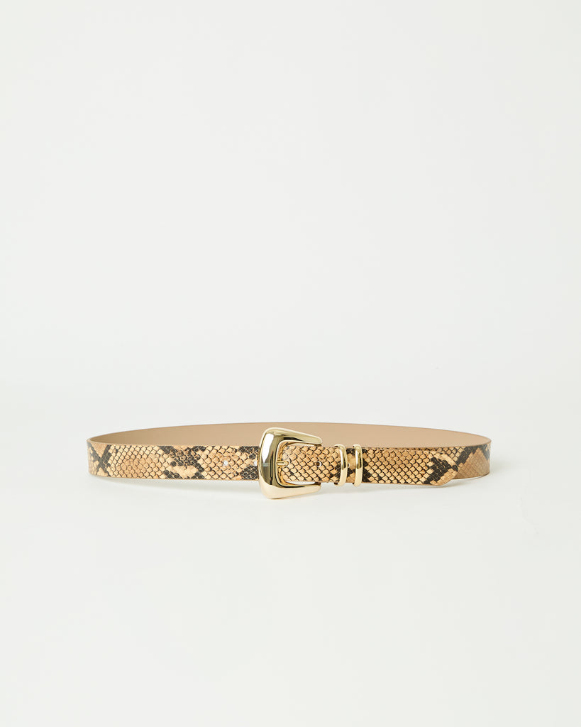 MILAN PYTHON LEATHER BELT Camel Gold - BELT