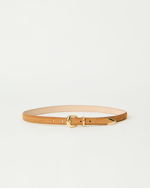 B-Low The Belt Brown Suede Leather Belt Gold Round Buckle XS B-Low The Belt Molly Suede Belt | Shopbop main image 3